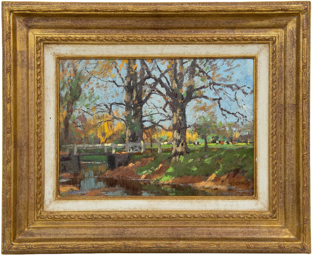Gorter A.M.  | 'Arnold' Marc Gorter | Schilderijen te koop aangeboden | Slootkant (beek op Het Loo), olieverf op paneel 26,0 x 36,6 cm, gesigneerd rechtsonder en te dateren ca. 1920