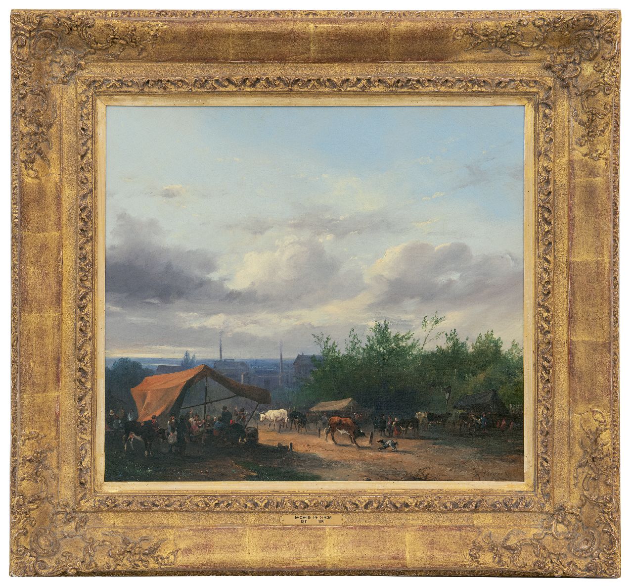 Pelgrom J.  | Jacobus Pelgrom | Schilderijen te koop aangeboden | Veemarkt, olieverf op doek 37,9 x 42,5 cm, gesigneerd rechtsonder en gedateerd 1847