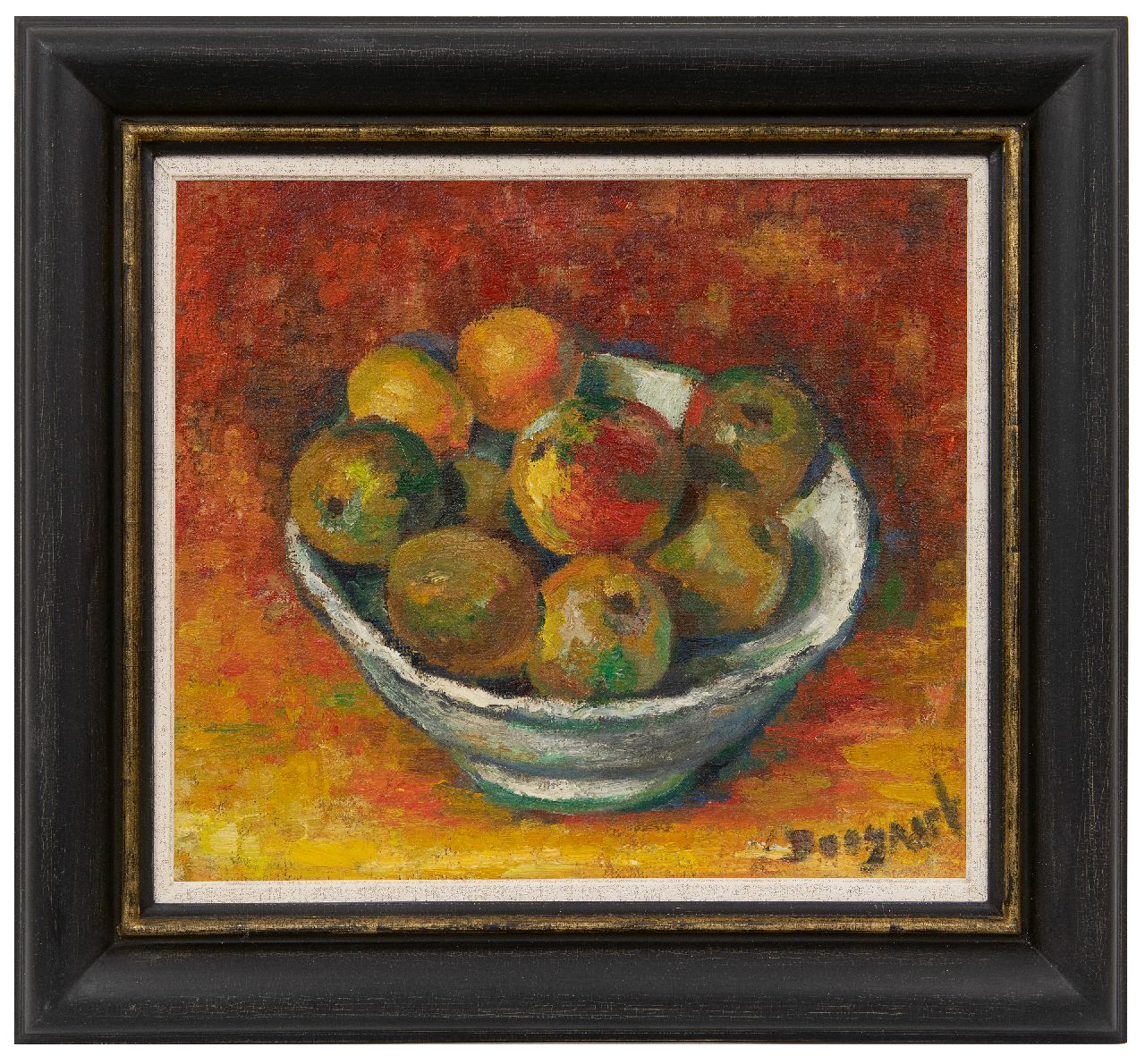 Bogart (Abraham van den Boogaart)   | Bram Bogart (Abraham van den Boogaart) | Schilderijen te koop aangeboden | Stilleven met appels, olieverf op doek 40,3 x 45,1 cm, gesigneerd rechtsonder