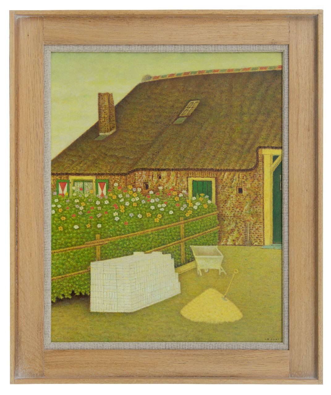 Meijer S.  | Salomon 'Sal' Meijer | Schilderijen te koop aangeboden | Boerderij, Blaricum, olieverf op paneel 51,0 x 41,1 cm, gesigneerd rechtsonder en linksonder (met resten)