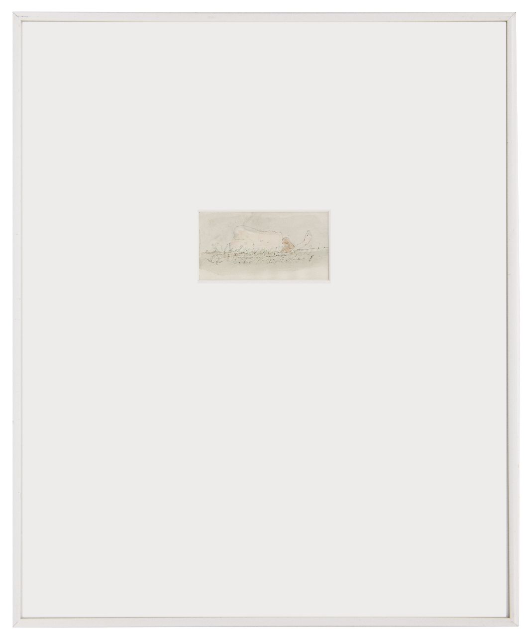 Westerik J.  | Jacobus 'Co' Westerik | Aquarellen en tekeningen te koop aangeboden | Rugnaakt buiten, pen en inkt, krijt en aquarel op papier 5,7 x 10,6 cm, gesigneerd middenonder en gedateerd 2008