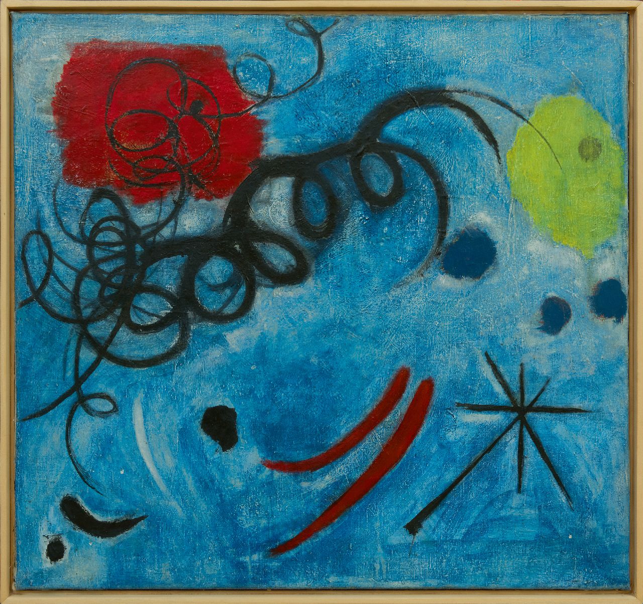 Wolvecamp Th.W.  | 'Theo' Wilhelm Wolvecamp | Schilderijen te koop aangeboden | Compositie in Blauw, olieverf op doek 74,4 x 79,7 cm, gesigneerd verso en te dateren ca. 1949