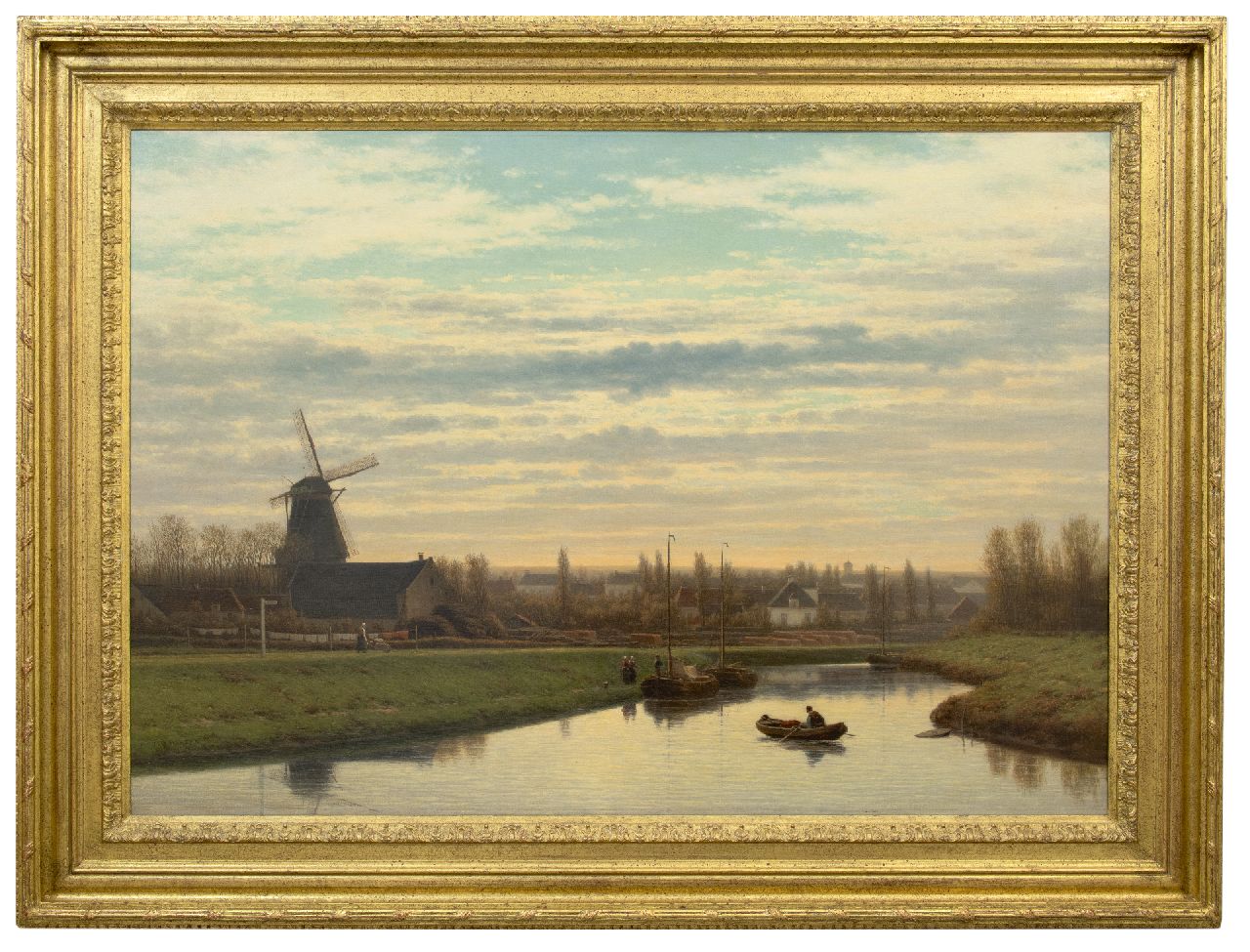 Maaten J.J. van der | Jacob Jan van der Maaten | Schilderijen te koop aangeboden | Gezicht op het Apeldoorns Kanaal, olieverf op doek 79,9 x 113,5 cm, gesigneerd linksonder