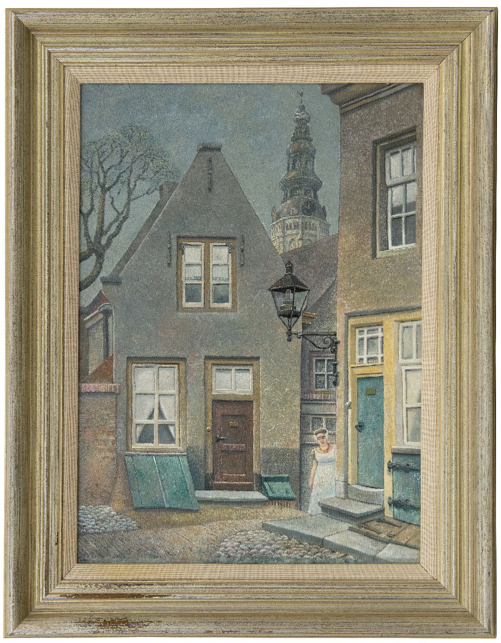 Strube J.H.  | Johan Hendrik 'Jan' Strube | Schilderijen te koop aangeboden | De vismarkt in Middelburg met de Nieuwe Kerk, olieverf op doek 55,8 x 39,8 cm, gesigneerd rechtsonder met initialen