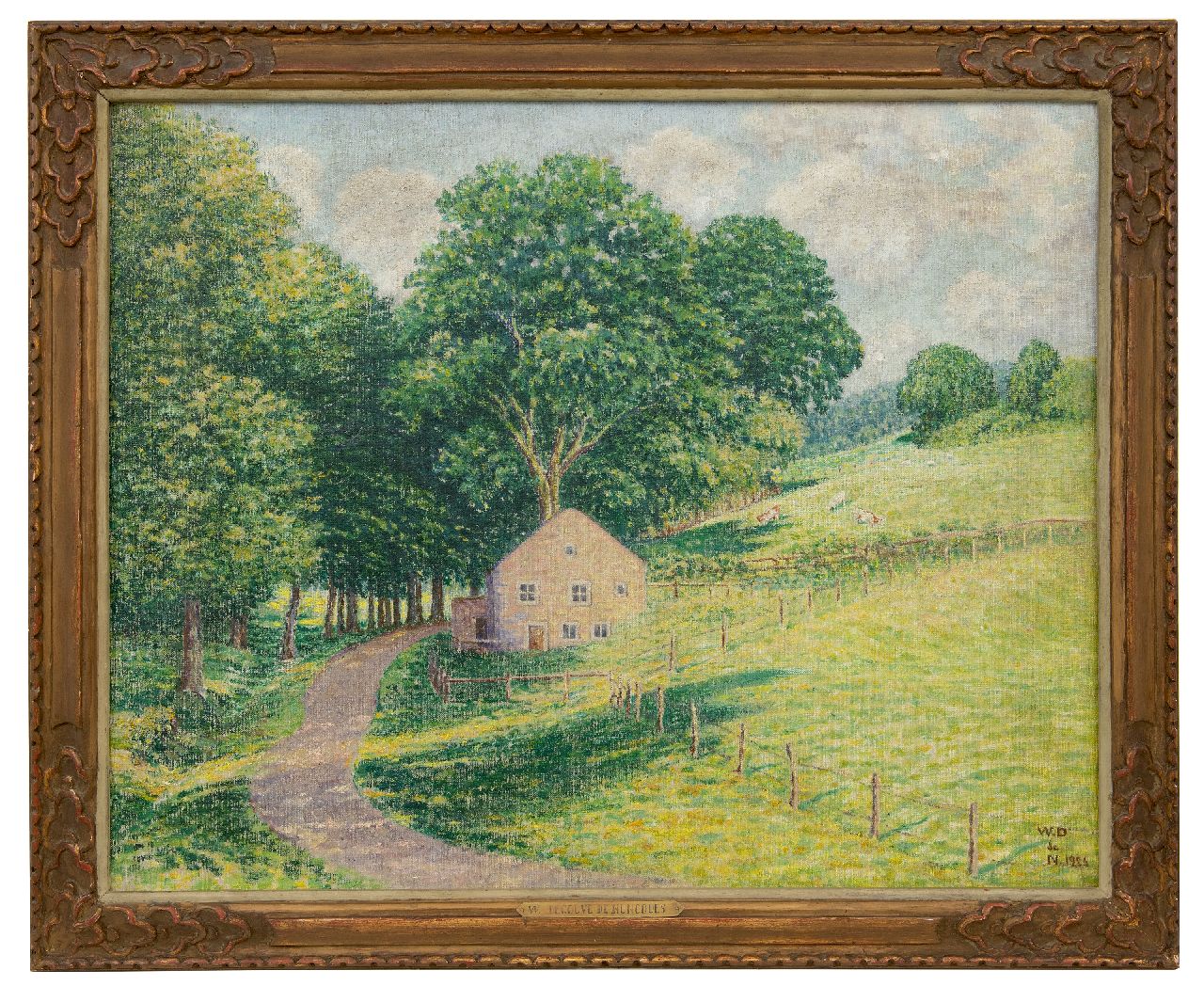 Degouve de Nuncques W.  | William Degouve de Nuncques | Schilderijen te koop aangeboden | Landschap met boerderij in de Ardennen, olieverf op doek 63,9 x 80,8 cm, gesigneerd rechtsonder met monogram en gedateerd 1926