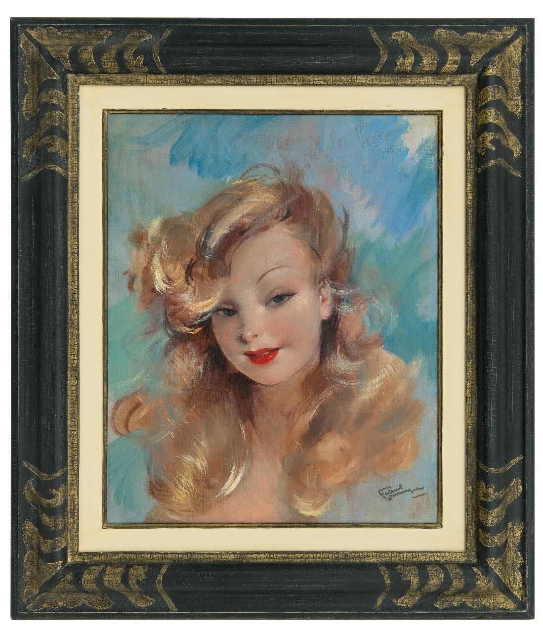 Domergue J.G.  | Jean-Gabriel Domergue | Schilderijen te koop aangeboden | Portrait de Mademoiselle Marisia, olieverf op doek 41,0 x 33,0 cm, gesigneerd rechtsonder