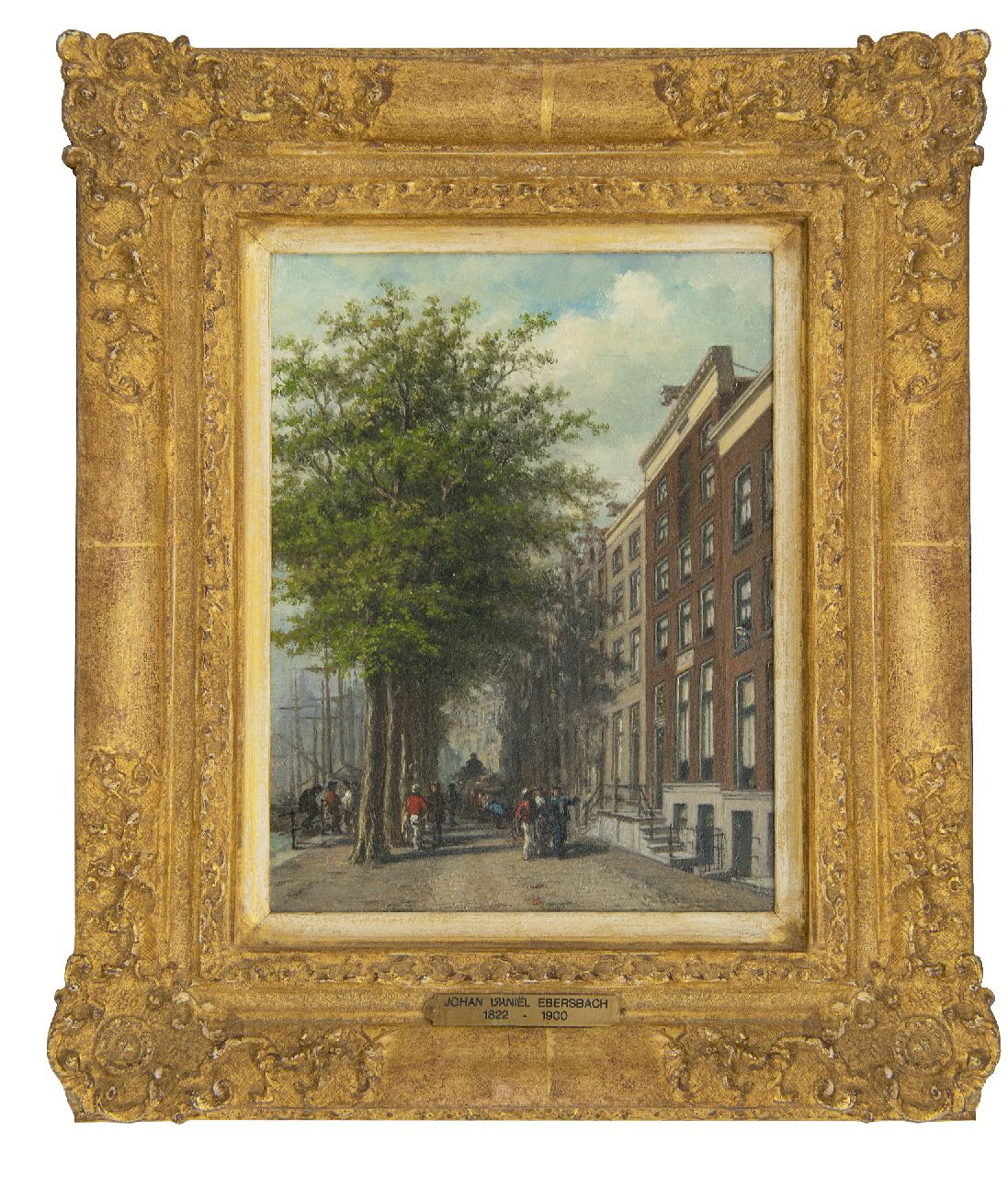 Ebersbach J.D.  | Johan Daniël Ebersbach | Schilderijen te koop aangeboden | Langs de Wolwevershaven, Dordrecht, olieverf op paneel 21,5 x 16,2 cm, gesigneerd rechtsonder