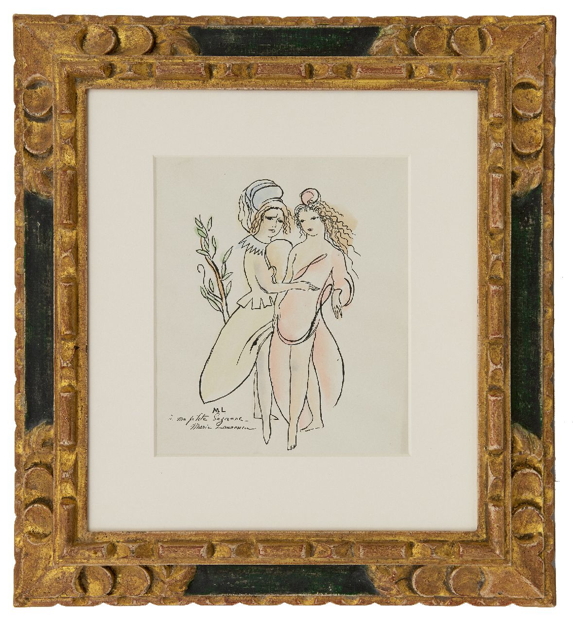 Laurencin M. | 'Marie' Mélanie Laurencin | Aquarellen en tekeningen te koop aangeboden | Twee vrouwen, pen, inkt en aquarel op papier 25,0 x 21,5 cm, gesigneerd linksonder met initialen Laurencin M. | 'Marie' Mélanie Laurencin | Aquarellen en tekeningen te koop aangeboden | Twee vrouwen, pen, inkt en aquarel op papier 25,0 x 21,5 cm, gesigneerd linksonder met initialen