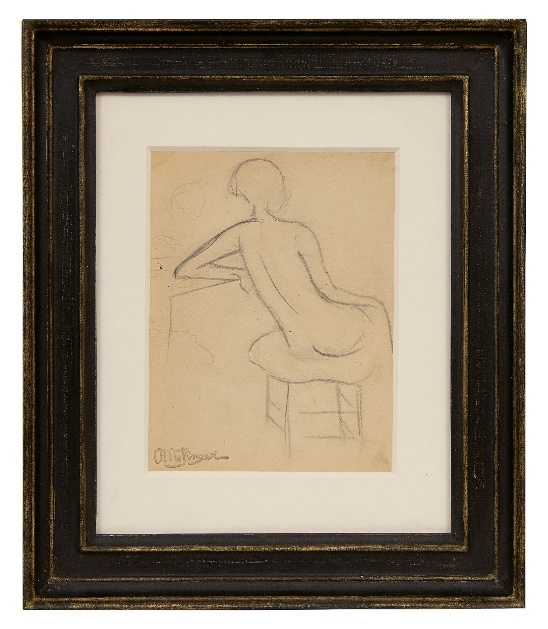 Metzinger J.D.A. | 'Jean' Dominique Antony Metzinger | Aquarellen en tekeningen te koop aangeboden | Etude d'une femme nue assise; verso: Figuurstudies, potlood op papier 15,5 x 11,0 cm, gesigneerd linksonder en verso met kunstenaarsstempel Metzinger J.D.A. | 'Jean' Dominique Antony Metzinger | Aquarellen en tekeningen te koop aangeboden | Etude d'une femme nue assise; verso: Figuurstudies, potlood op papier 15,5 x 11,0 cm, gesigneerd linksonder en verso met kunstenaarsstempel