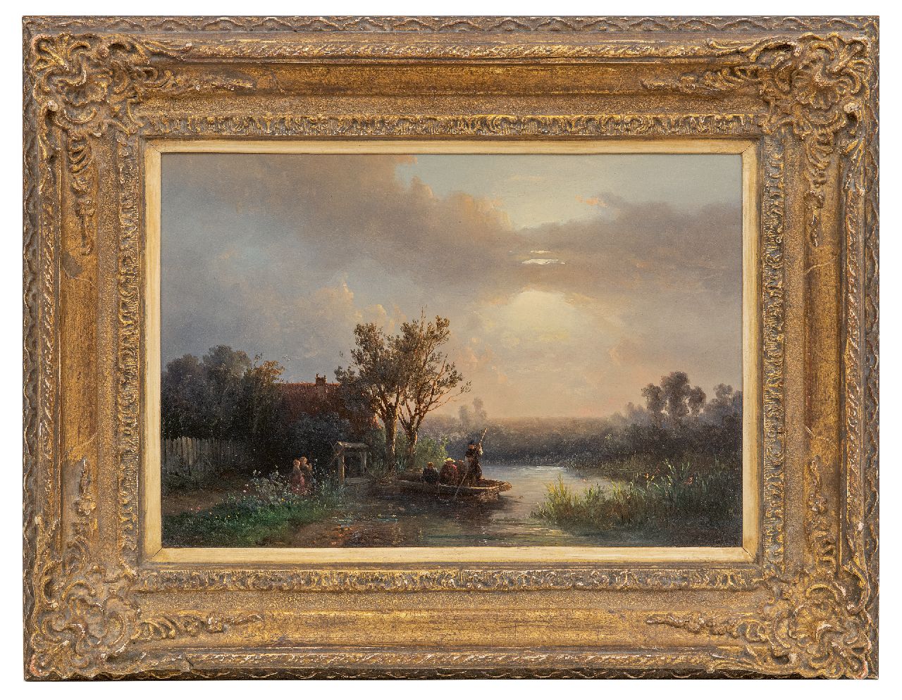 Verveer S.L. | 'Salomon' Leonardus Verveer | Schilderijen te koop aangeboden | Het overzetveer, olieverf op paneel 25,3 x 36,0 cm, gesigneerd rechtsonder en gedateerd '51 Verveer S.L. | 'Salomon' Leonardus Verveer | Schilderijen te koop aangeboden | Het overzetveer, olieverf op paneel 25,3 x 36,0 cm, gesigneerd rechtsonder en gedateerd '51