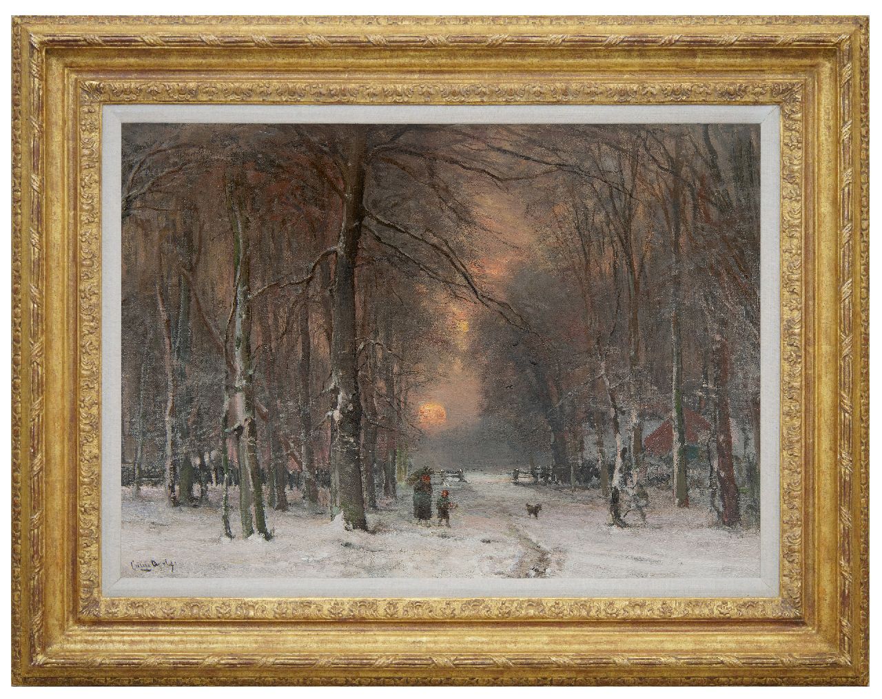 Apol L.F.H.  | Lodewijk Franciscus Hendrik 'Louis' Apol, Winterlandschap met houtsprokkelaars, olieverf op doek 50,6 x 71,0 cm, gesigneerd linksonder