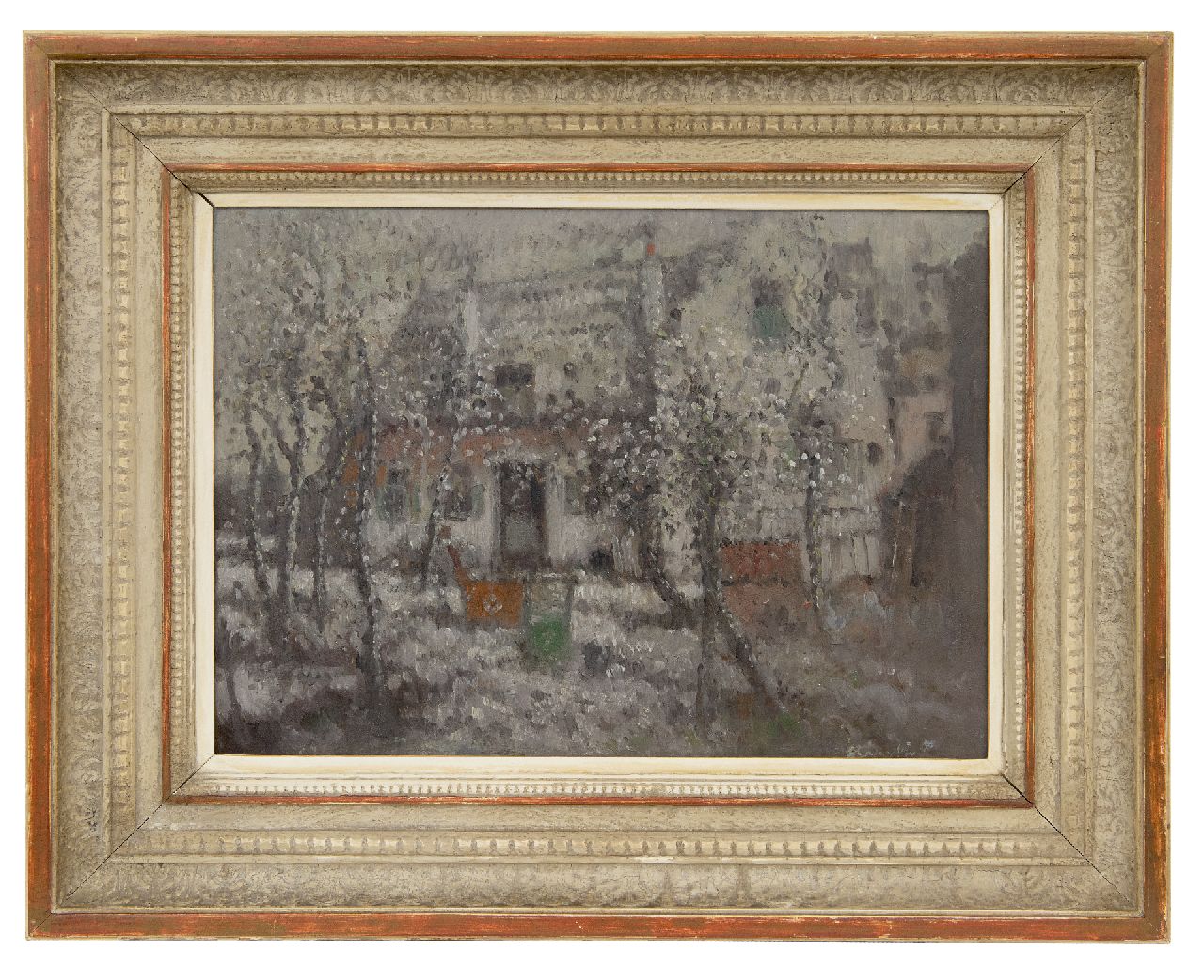 Daalhoff H.A. van | Hermanus Antonius 'Henri' van Daalhoff | Schilderijen te koop aangeboden | Wintertje, olieverf op paneel 25,5 x 35,5 cm, gesigneerd rechtsonder en verso