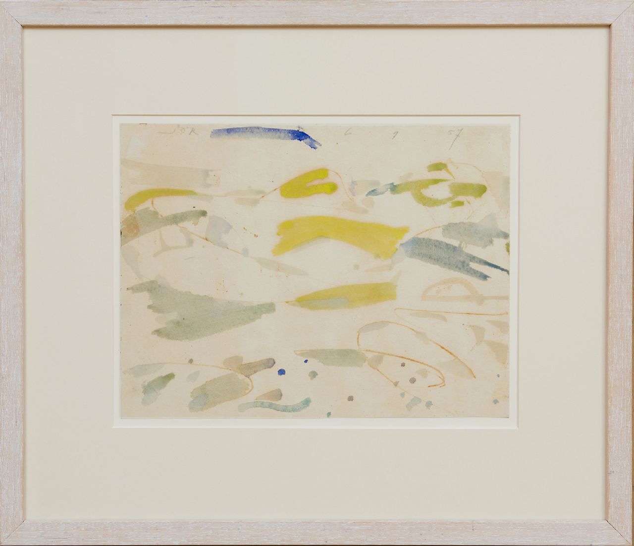 Jordens J.G.  | 'Jan' Gerrit Jordens, Schiermonnikoog, aquarel en ecoline op papier 23,6 x 31,1 cm, gesigneerd linksboven en gedateerd 6 9 57