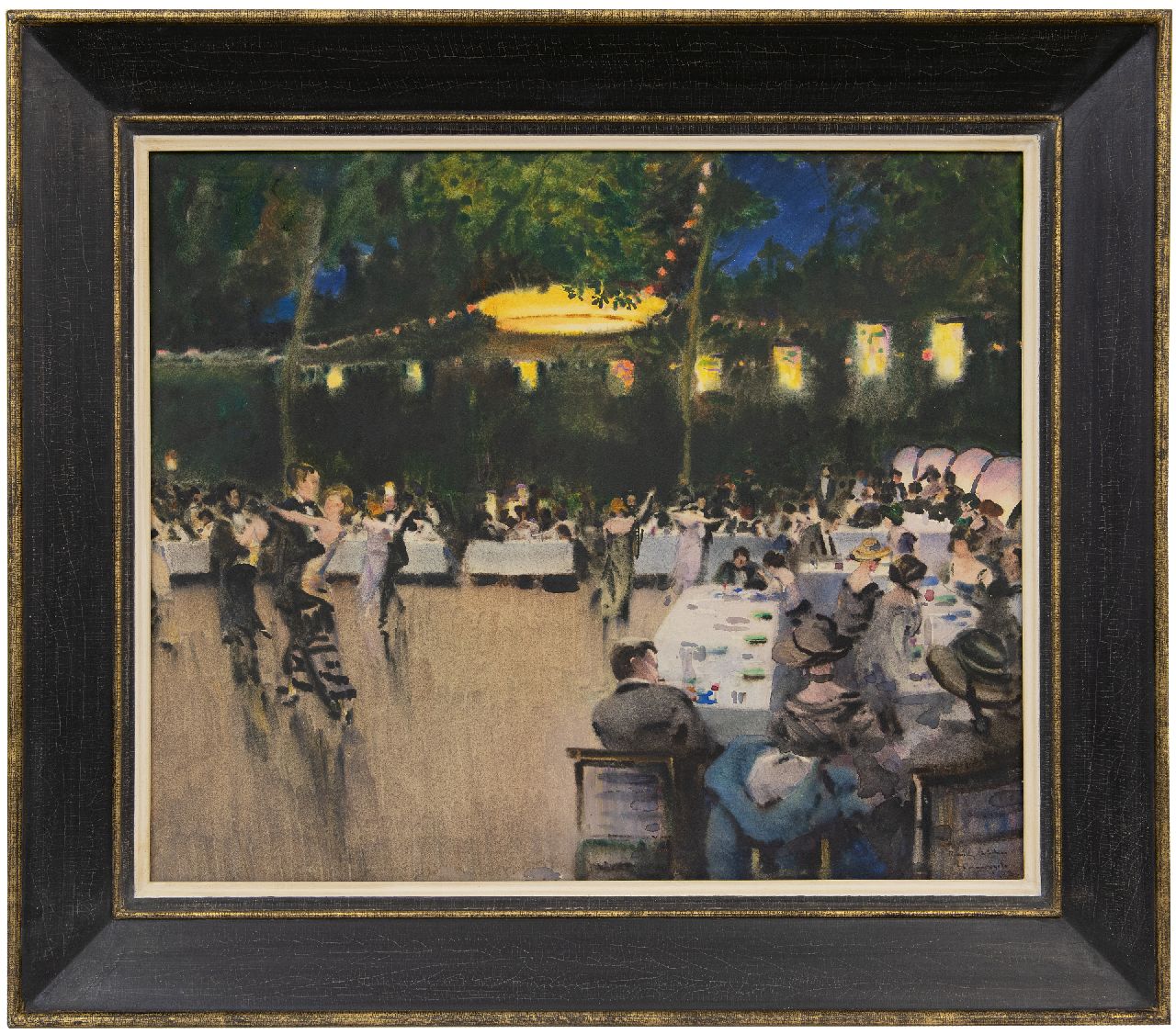 Fedden A.R.  | Arthur 'Romilly' Fedden, Feestavond, aquarel op papier 52,5 x 64,0 cm, gesigneerd rechtsonder en gedateerd 1923