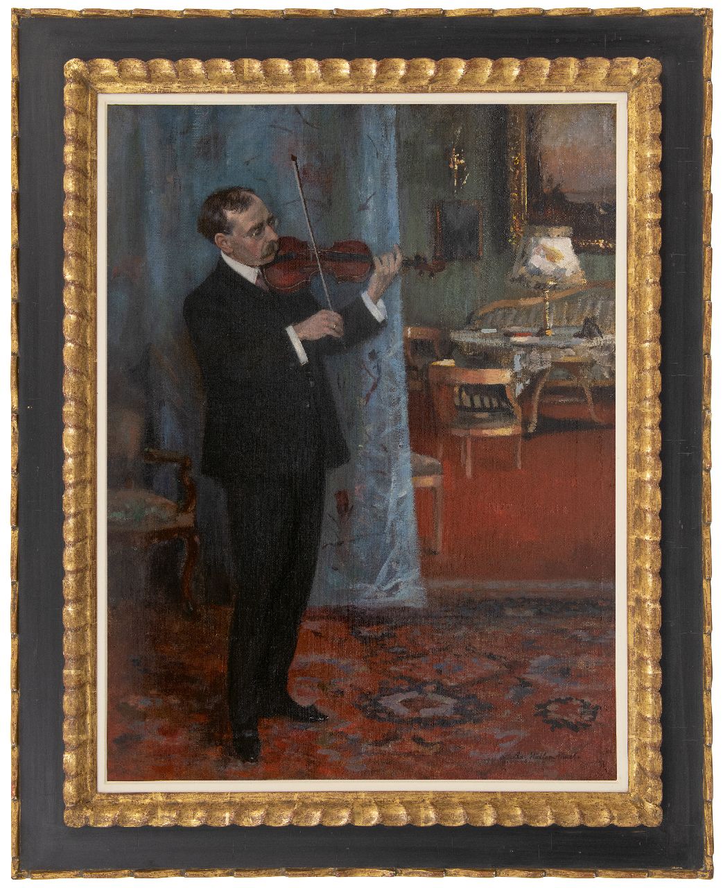 Müller-Cassel A.L.  | Adolf Leonhard Müller-Cassel, De vioolspeler, olieverf op doek 77,6 x 58,9 cm, gesigneerd rechtsonder