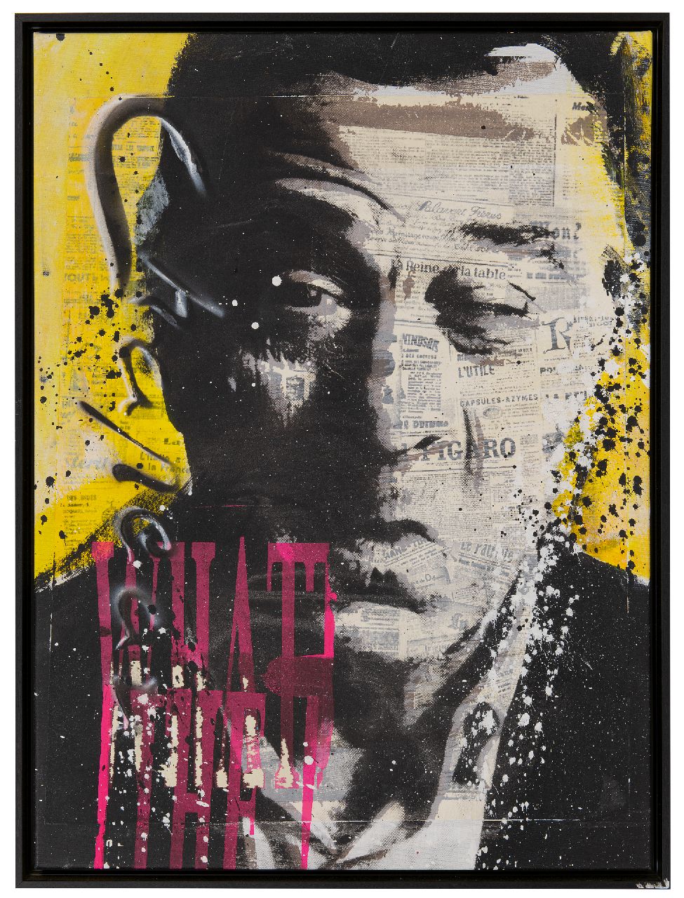 Chapeau R.  | Ronald Chapeau | Schilderijen te koop aangeboden | Robert de Niro, gemengde techniek op doek 75,1 x 55,3 cm, gesigneerd links van het midden (verticaal)