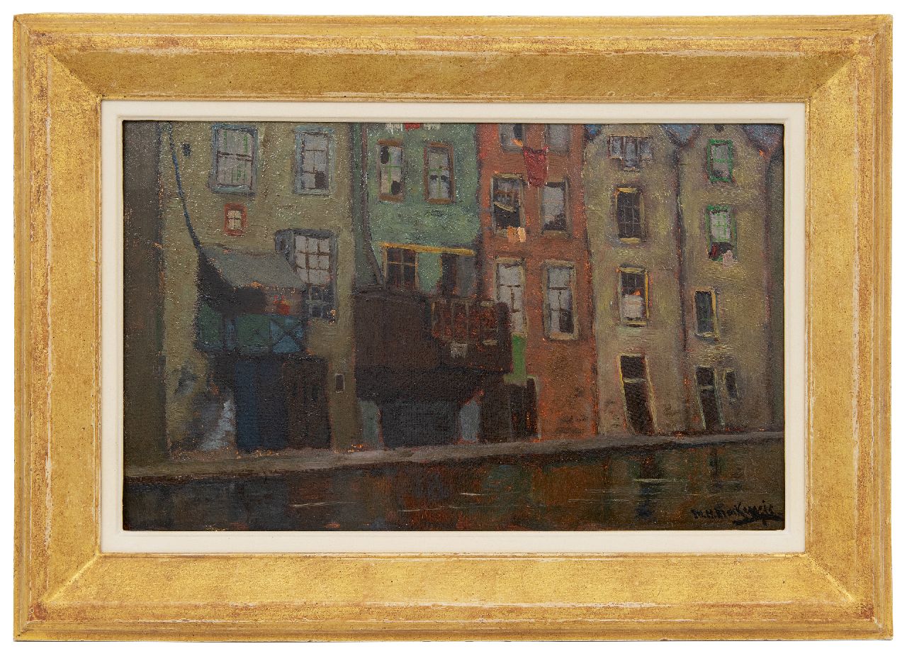 Mackenzie M.H.  | Marie Henri Mackenzie, Oudezijds Achterburgwal, Amsterdam, olieverf op board 24,9 x 39,7 cm, gesigneerd rechtsonder