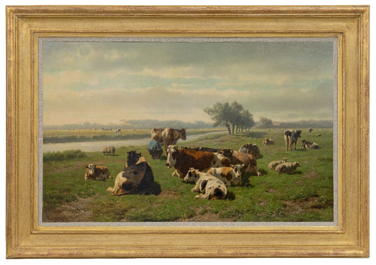Savrij H.  | Hendrik Savrij, Melktijd, olieverf op doek 50,8 x 80,5 cm, gesigneerd linksonder