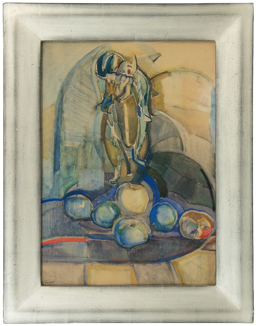 Kruyder H.J.  | 'Herman' Justus Kruyder | Aquarellen en tekeningen te koop aangeboden | Stilleven met appels, aquarel op papier 62,0 x 43,0 cm, gesigneerd linksonder en te dateren ca. 1916-1922