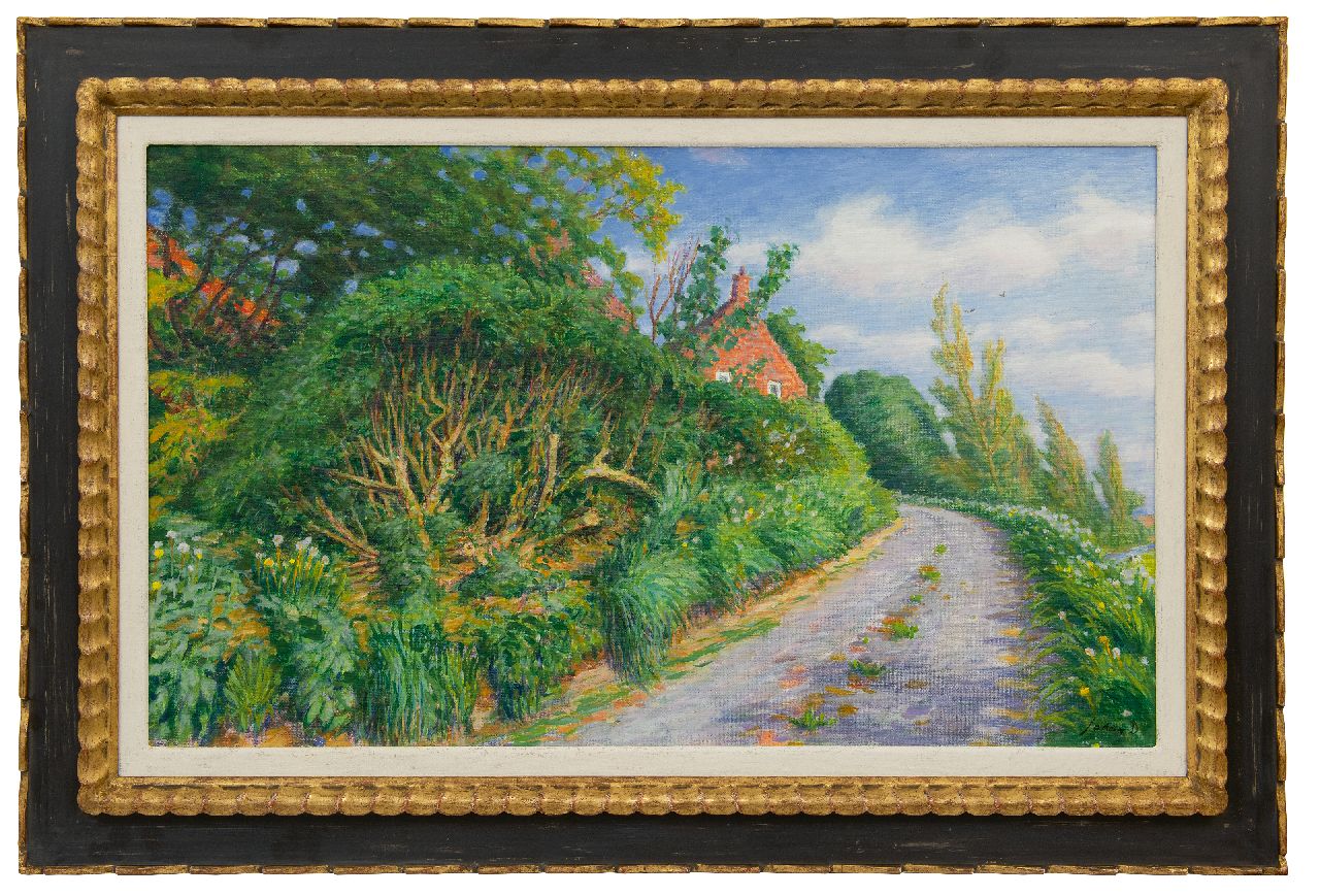 Dijkstra J.  | Johannes 'Johan' Dijkstra | Schilderijen te koop aangeboden | Landweg in Ezinge, olieverf op doek 60,0 x 100,0 cm, gesigneerd rechtsonder