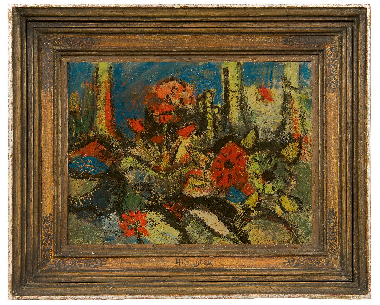 Kruyder H.J.  | 'Herman' Justus Kruyder | Schilderijen te koop aangeboden | Bosbloemen, olieverf op doek 30,7 x 40,4 cm, te dateren ca. 1925
