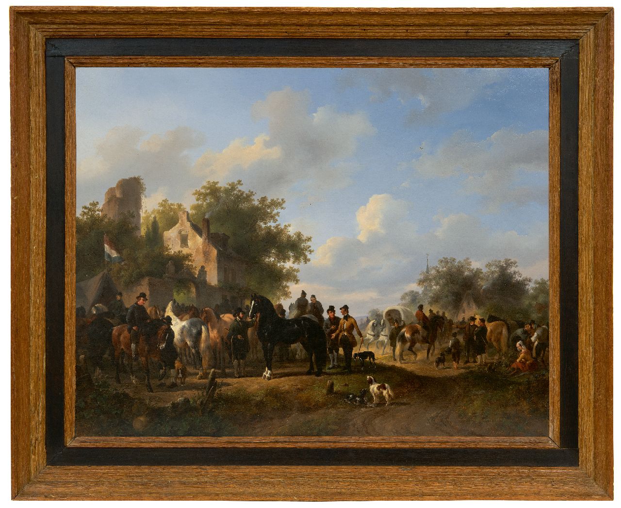 Verschuur W.  | Wouterus Verschuur | Schilderijen te koop aangeboden | Paardenmarkt, olieverf op doek 57,3 x 72,8 cm, gesigneerd middenonder