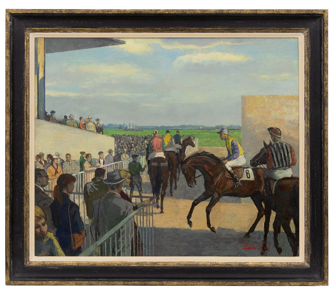 Adrion L.  | Lucien Adrion | Schilderijen te koop aangeboden | Paardenrace in Deauville, olieverf op doek 50,4 x 60,7 cm, gesigneerd rechtsonder