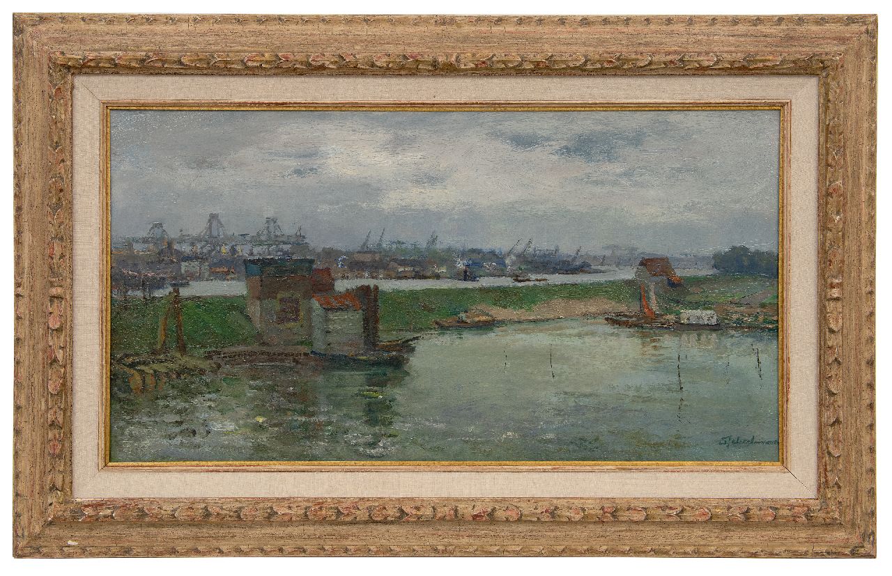 Schulman D. | David Schulman | Schilderijen te koop aangeboden | Gezicht op het Amsterdam-Rijnkanaal, olieverf op doek 40,5 x 75,0 cm, gesigneerd rechtsonder en te dateren 1960 Schulman D. | David Schulman | Schilderijen te koop aangeboden | Gezicht op het Amsterdam-Rijnkanaal, olieverf op doek 40,5 x 75,0 cm, gesigneerd rechtsonder en te dateren 1960