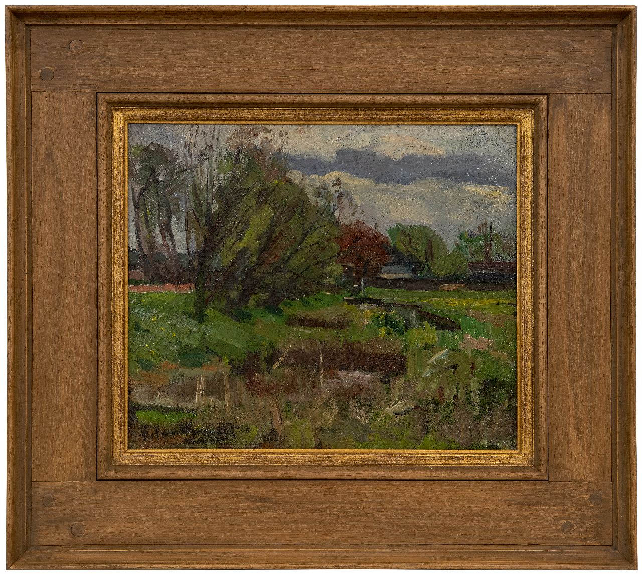 Wijngaerdt P.T. van | Petrus Theodorus 'Piet' van Wijngaerdt | Schilderijen te koop aangeboden | Landschap bij Amstelveen, olieverf op paneel 30,2 x 36,0 cm, gesigneerd linksonder en gedateerd '03 Wijngaerdt P.T. van | Petrus Theodorus 'Piet' van Wijngaerdt | Schilderijen te koop aangeboden | Landschap bij Amstelveen, olieverf op paneel 30,2 x 36,0 cm, gesigneerd linksonder en gedateerd '03