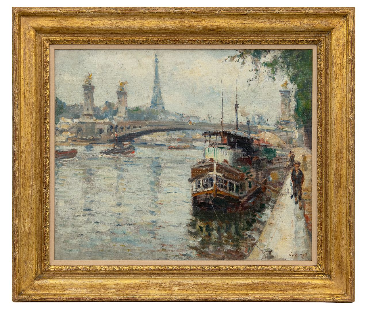Moll E.  | Evert Moll | Schilderijen te koop aangeboden | De Seine bij de Pont Alexandre III in Parijs, olieverf op doek 50,4 x 60,6 cm, gesigneerd rechtsonder en te dateren ca. 1925