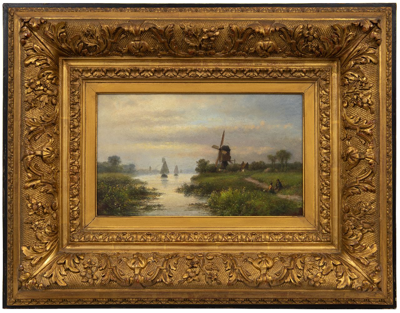 Kleijn L.J.  | Lodewijk Johannes Kleijn | Schilderijen te koop aangeboden | Molen aan het water, olieverf op paneel 20,5 x 33,3 cm, gesigneerd rechtsonder