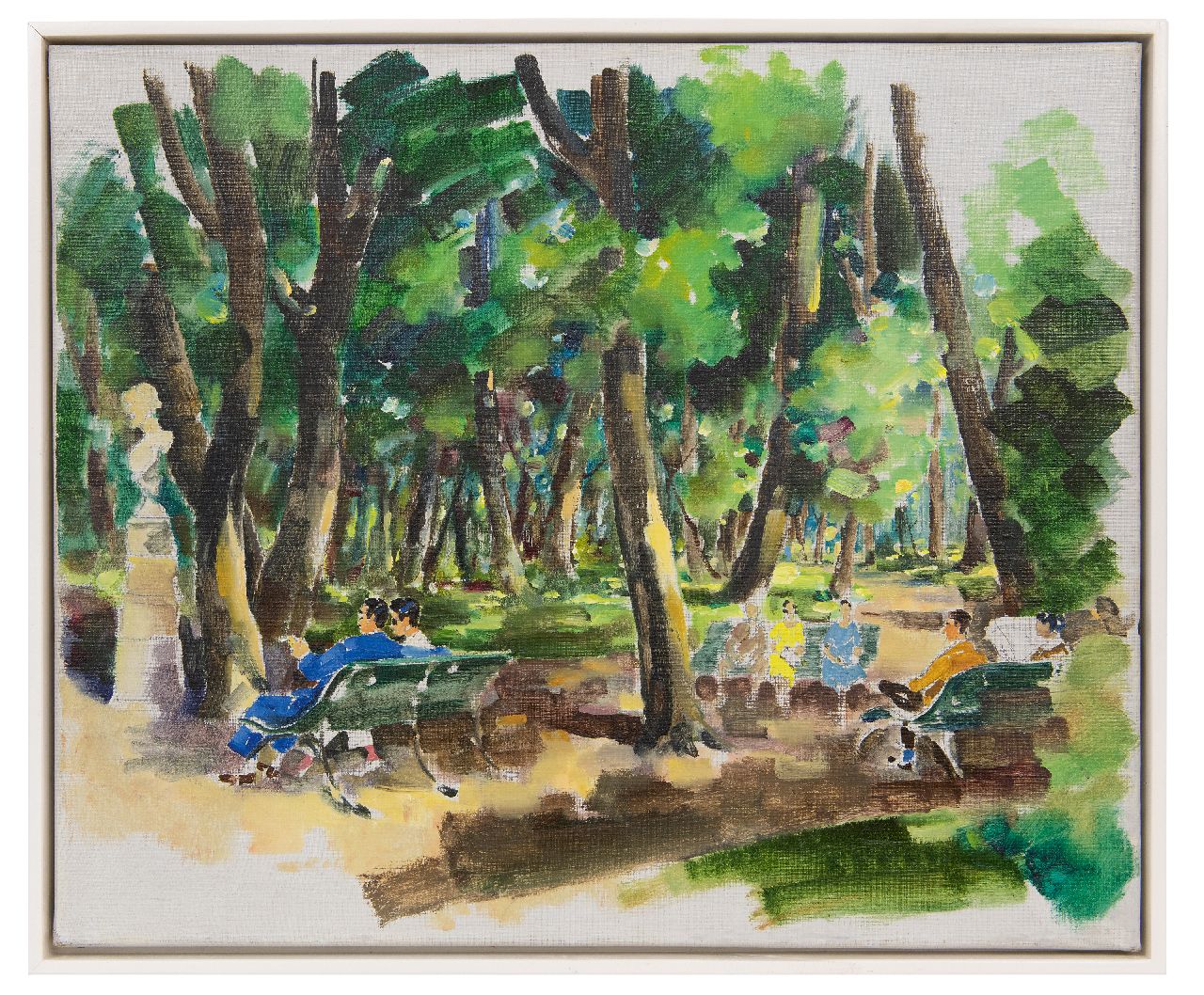 Kruizinga D.  | Dirk Kruizinga | Schilderijen te koop aangeboden | Zomerdag in het park, olieverf op doek 50,3 x 60,3 cm