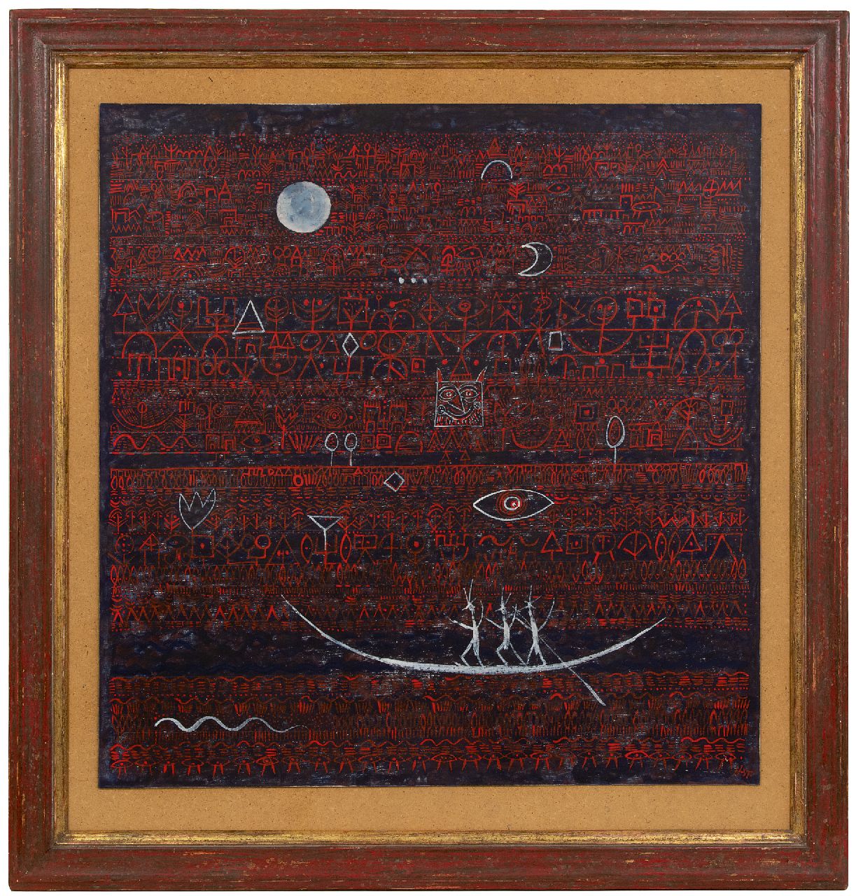 Strupler H.R.  | Hans Rudolf Strupler | Schilderijen te koop aangeboden | Zonder titel, gemengde techniek op board 75,1 x 72,9 cm, gesigneerd rechtsonder met initialen