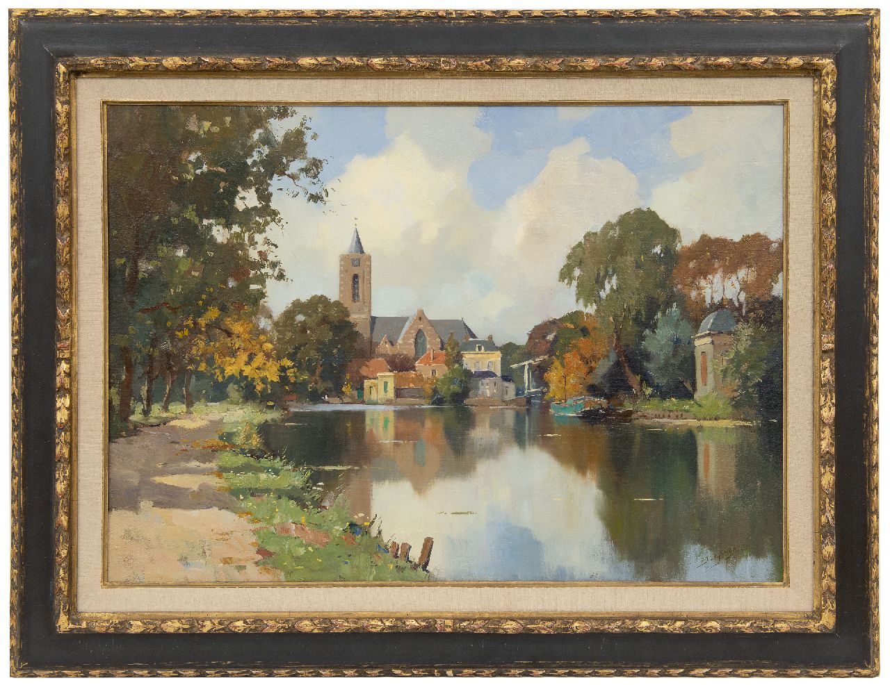 Ligtelijn E.J. | Evert Jan Ligtelijn, Gezicht op Loenen, olieverf op doek 50,0 x 70,0 cm, gesigneerd rechtsonder Ligtelijn E.J. | Evert Jan Ligtelijn, Gezicht op Loenen, olieverf op doek 50,0 x 70,0 cm, gesigneerd rechtsonder
