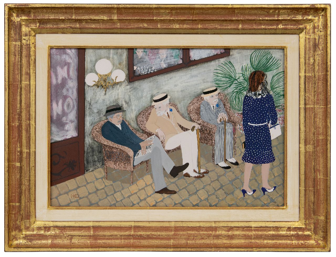 Kamerlingh Onnes H.H.  | 'Harm' Henrick Kamerlingh Onnes | Aquarellen en tekeningen te koop aangeboden | De lente is begonnen     (i.o.), gouache op papier 30,5 x 44,4 cm, gesigneerd linksonderdraagt monogram