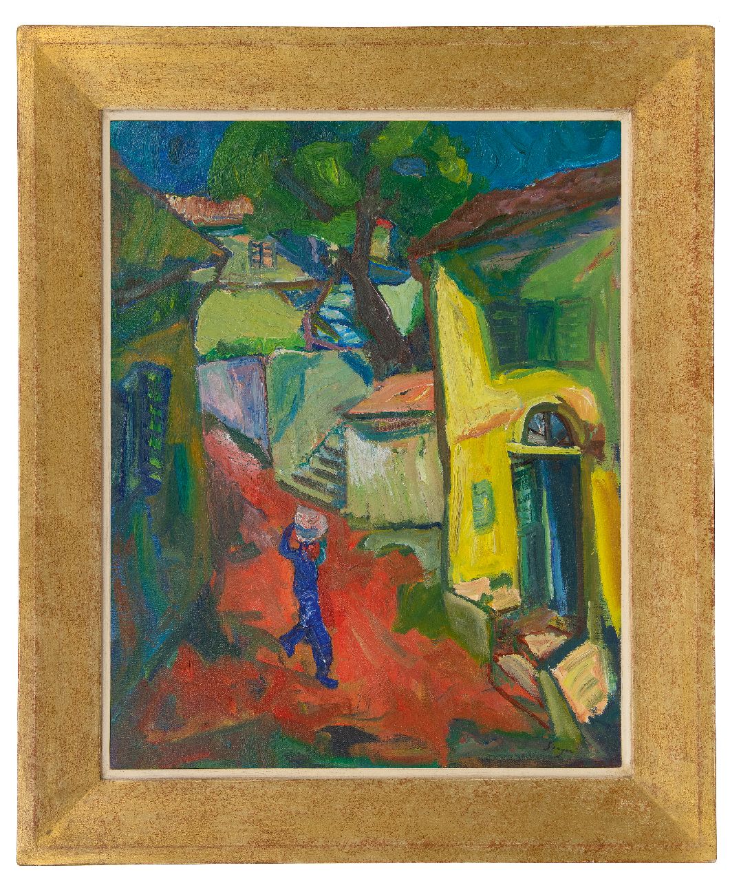 Serger F.B.  | Frederick Bedrich Serger, Mediterraans dorpje, olieverf op doek 71,4 x 56,0 cm, gesigneerd rechtsonder