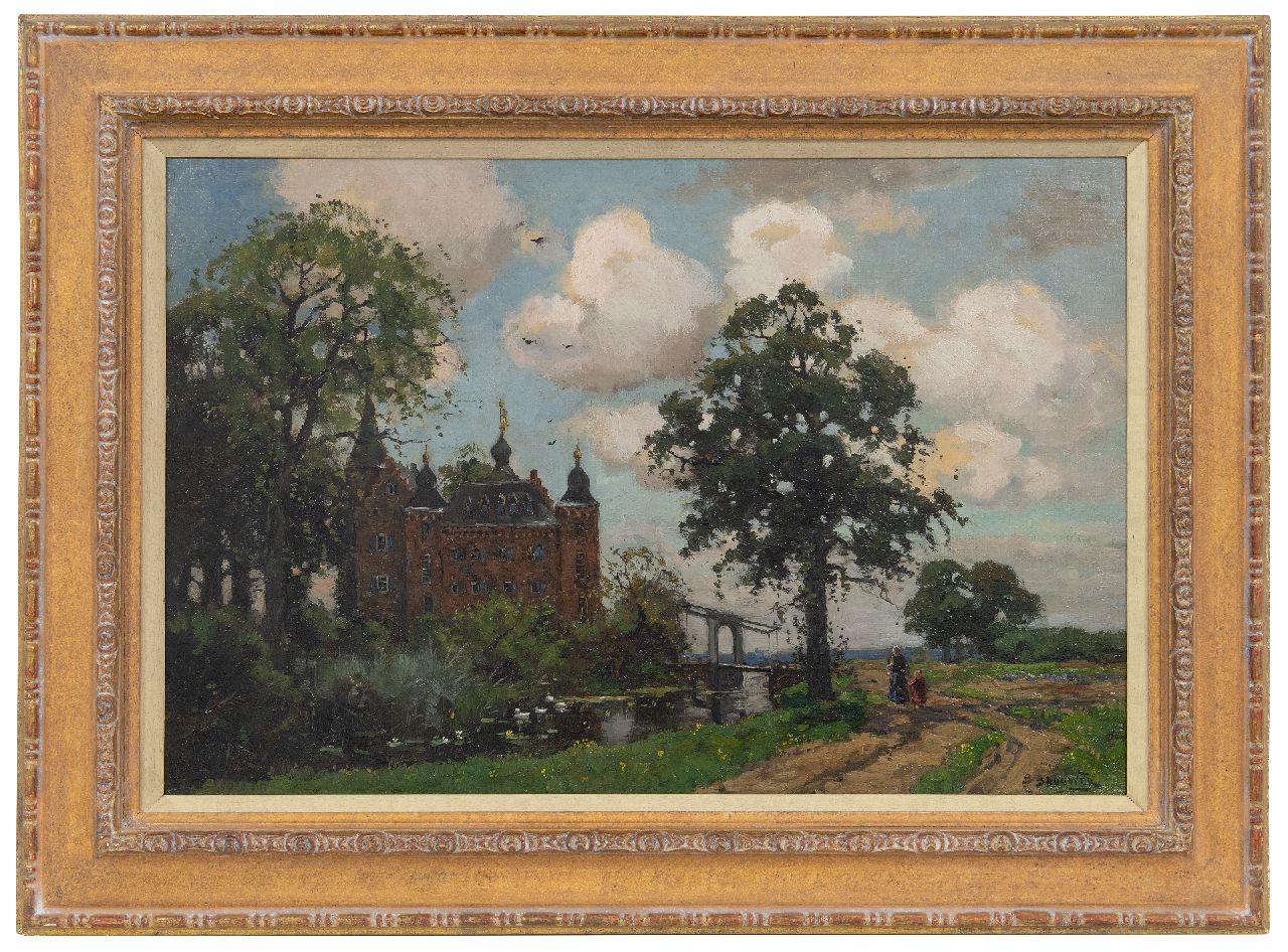 Brouwer B.J.  | Berend Jan 'Barend' Brouwer | Schilderijen te koop aangeboden | Kasteel in landschap, olieverf op doek 40,6 x 60,6 cm, gesigneerd rechtsonder