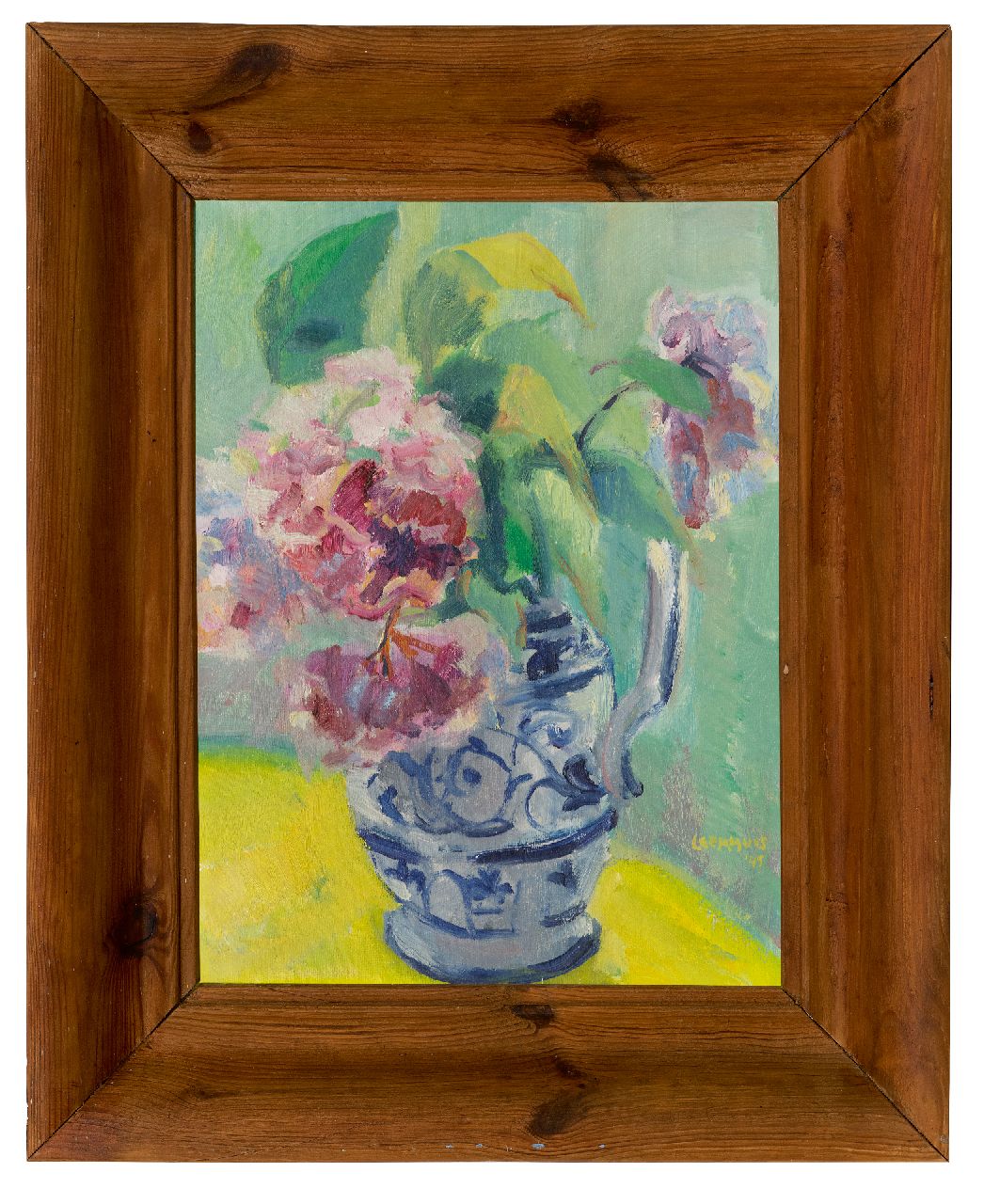 Leemhuis W.H.  | Wiert Hendrik 'Hein' Leemhuis, Bloemen in een kan, olieverf op doek 40,2 x 30,0 cm, gesigneerd rechtsonder en gedateerd '45