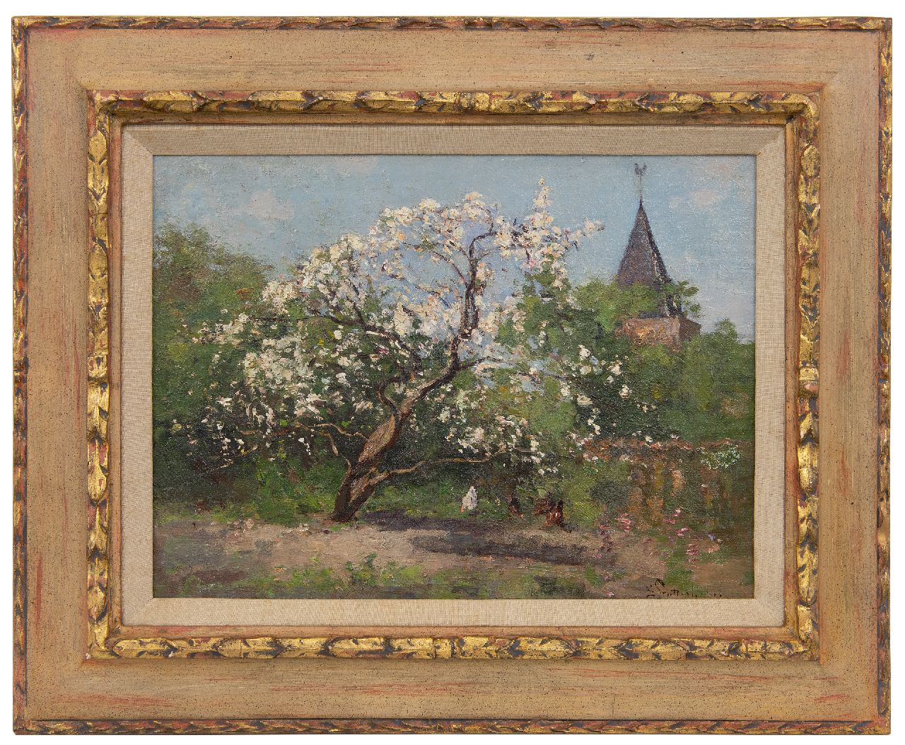 Stutterheim L.P.  | Lodewijk Philippus 'Louis' Stutterheim | Schilderijen te koop aangeboden | Bloeiende magnolia, olieverf op doek 30,5 x 40,3 cm, gesigneerd rechtsonder