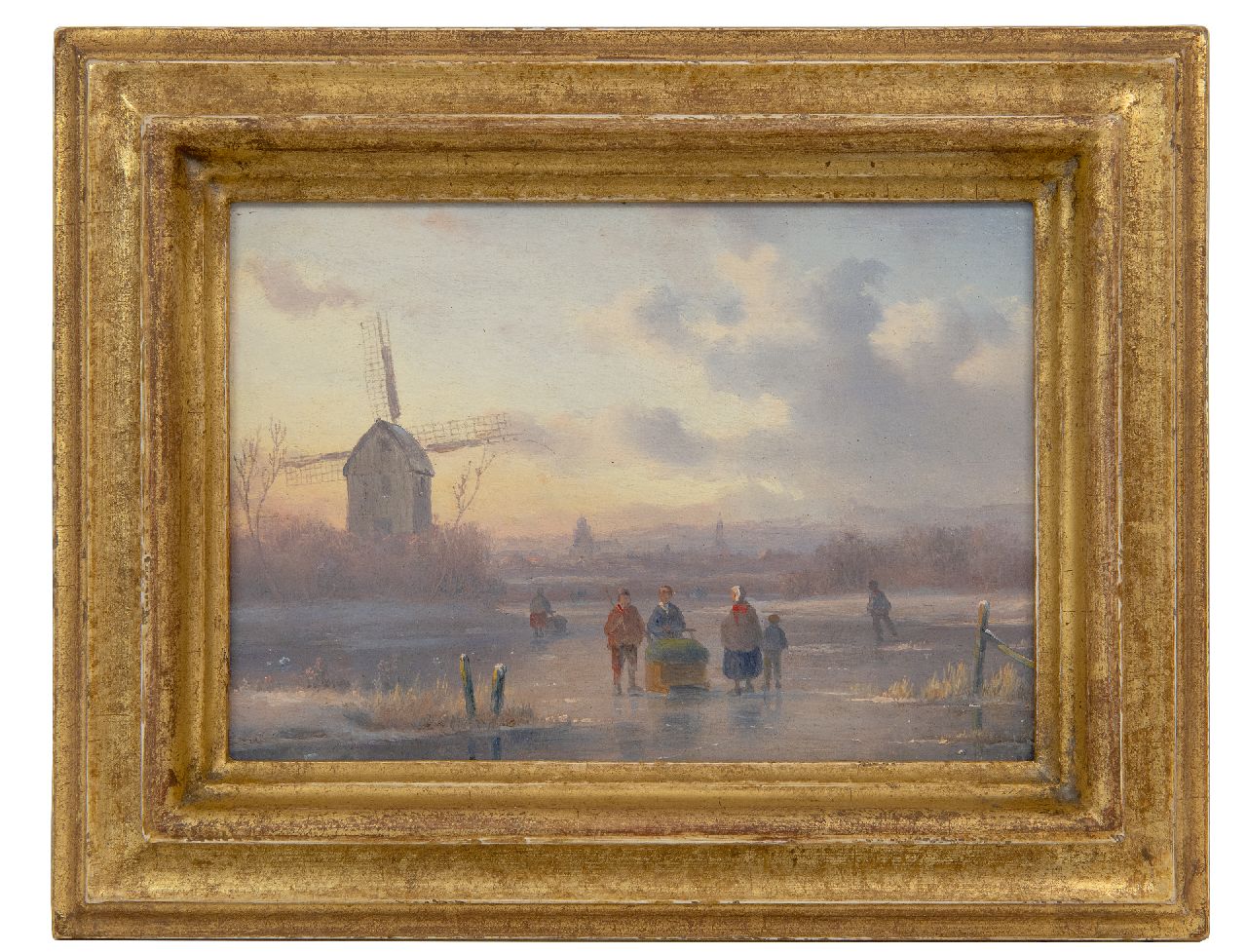 Ahrendts C.E. | Carl Eduard Ahrendts | Schilderijen te koop aangeboden | Figuren op het ijs bij zonsondergang, olieverf op paneel 14,7 x 21,0 cm Ahrendts C.E. | Carl Eduard Ahrendts | Schilderijen te koop aangeboden | Figuren op het ijs bij zonsondergang, olieverf op paneel 14,7 x 21,0 cm