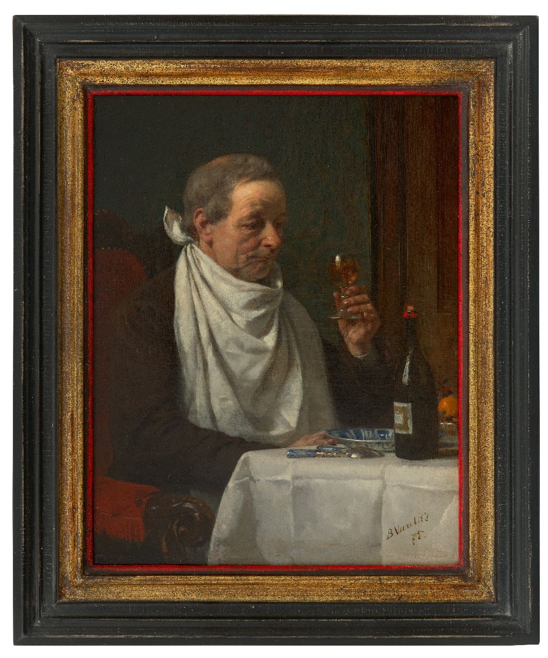 Vautier I M.L.B.  | Marc Louis 'Benjamin' Vautier I | Schilderijen te koop aangeboden | De epicurist, olieverf op doek 35,2 x 27,6 cm, gesigneerd rechtsonder en gedateerd '75