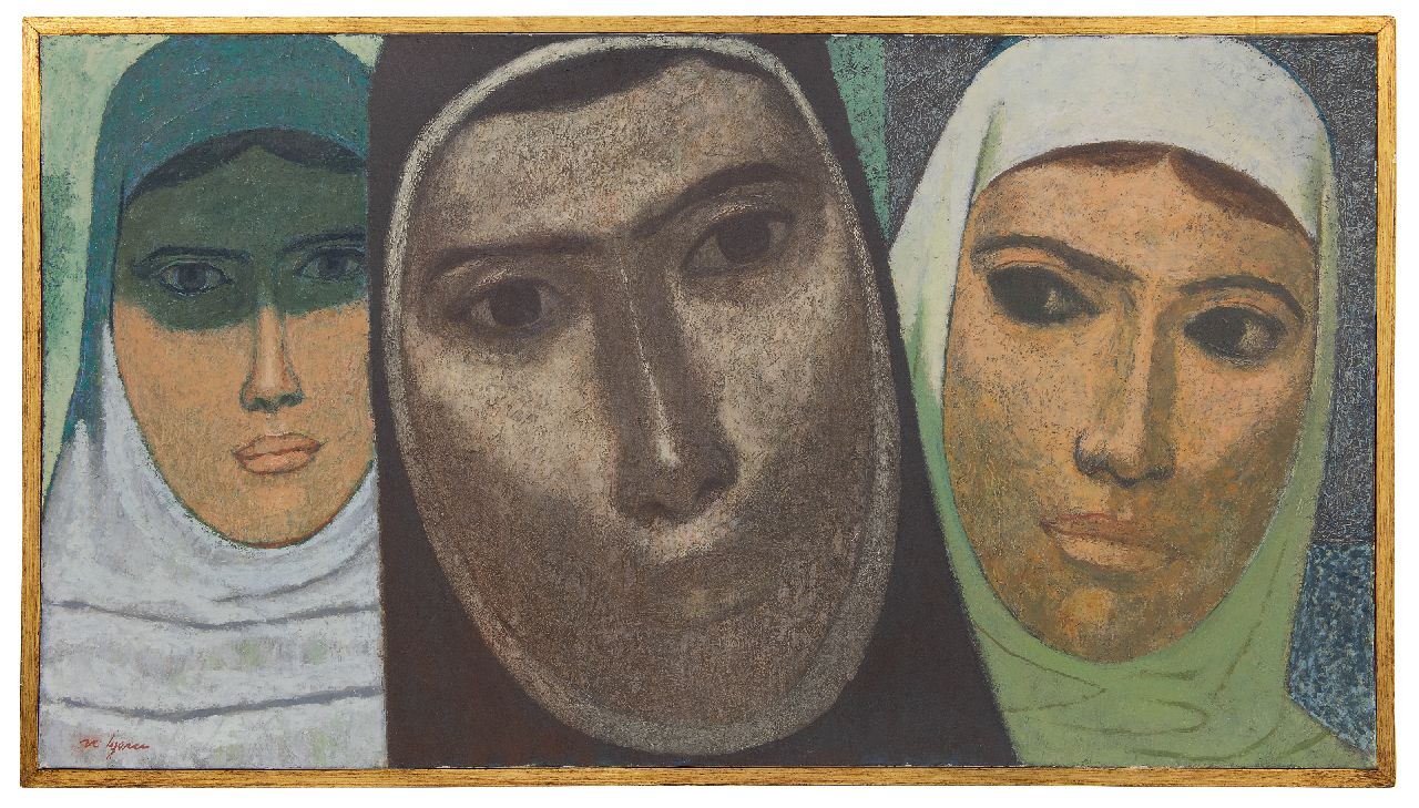 Iyem N.  | Nuri Iyem, Portret van drie vrouwen, olieverf op doek 53,5 x 99,0 cm, gesigneerd linksonder