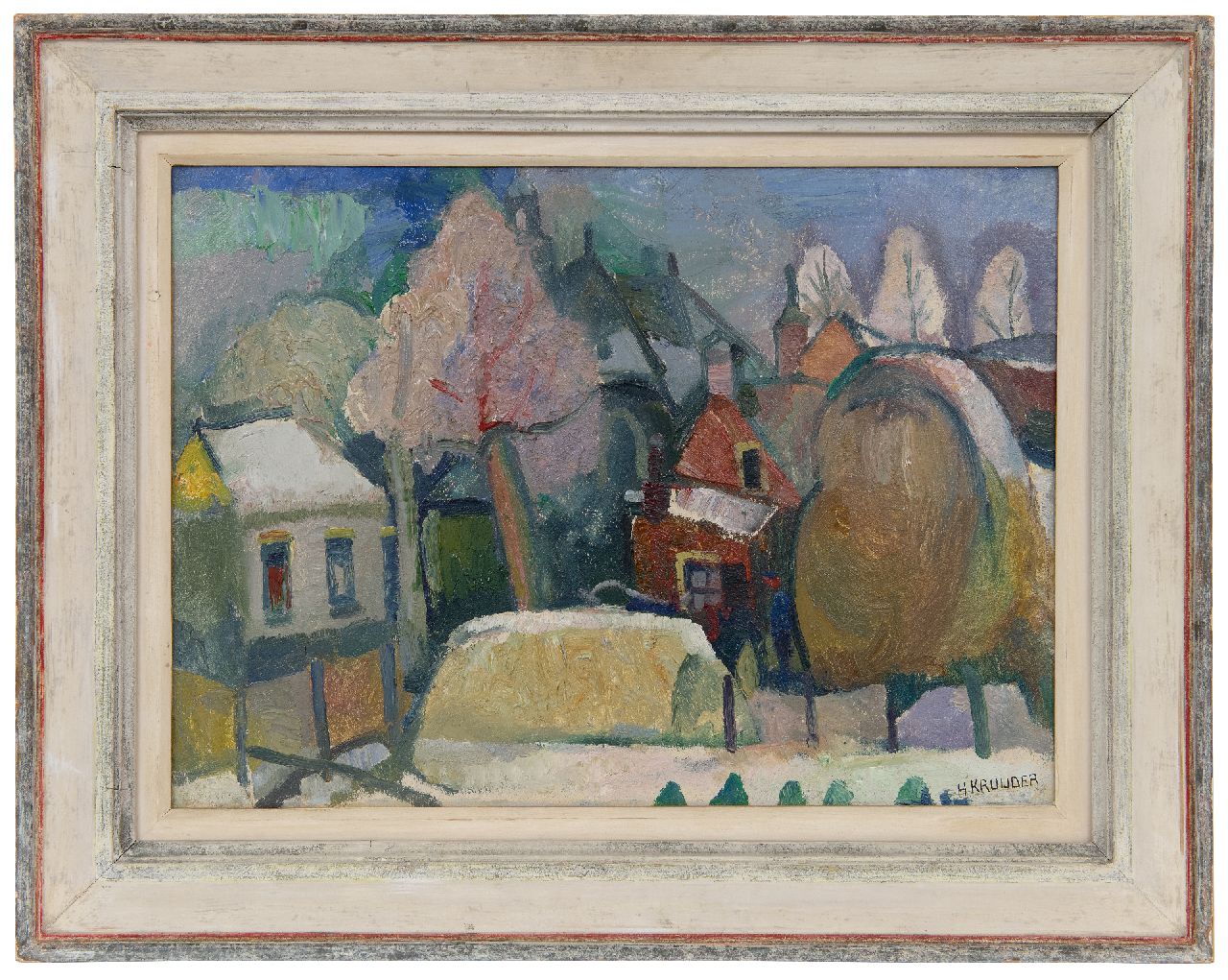 Kruyder H.J.  | 'Herman' Justus Kruyder | Schilderijen te koop aangeboden | Bewaarschooltje, Heemstede, olieverf op board 32,0 x 43,7 cm, gesigneerd rechtsonder en te dateren ca. 1919-1923