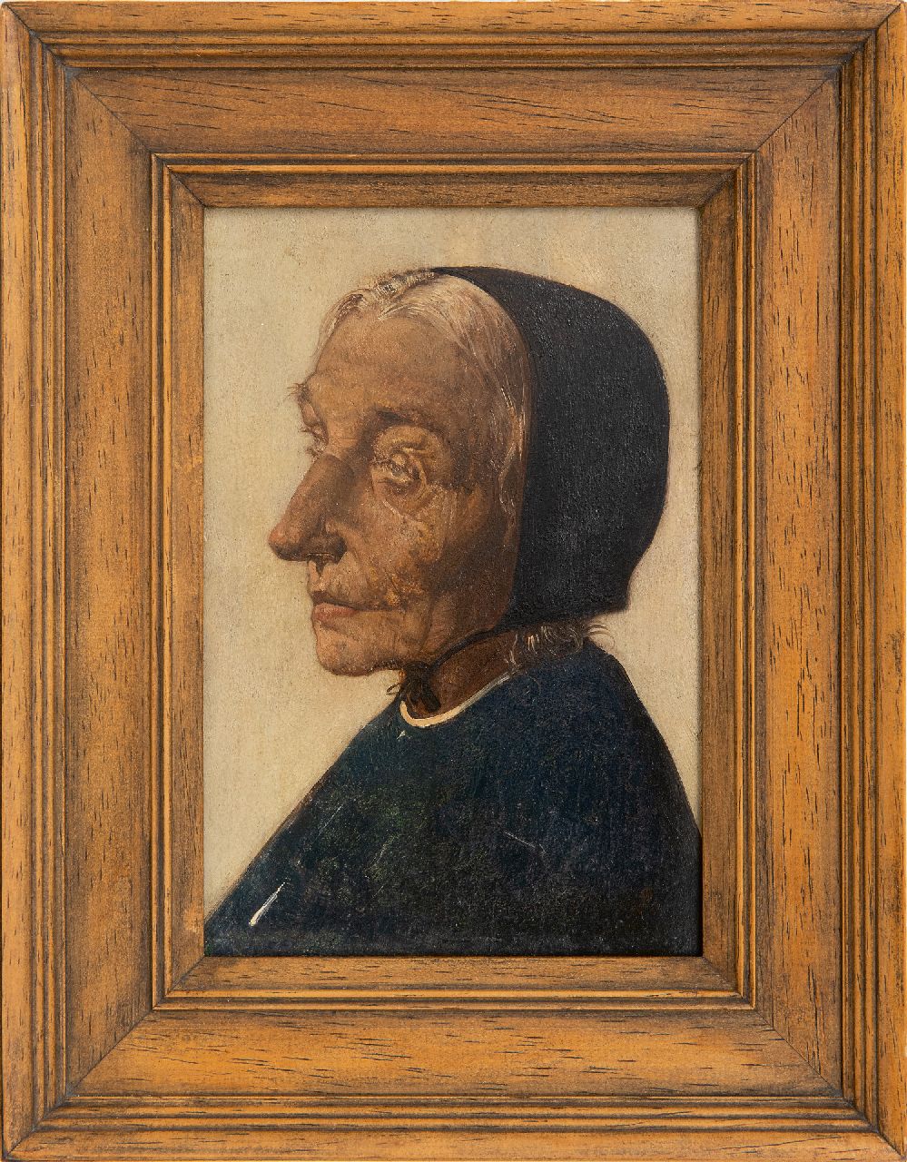 Berg W.H. van den | 'Willem' Hendrik van den Berg, Kopje van oude vrouw, olieverf op paneel 16,4 x 10,7 cm, gesigneerd rechtsonder