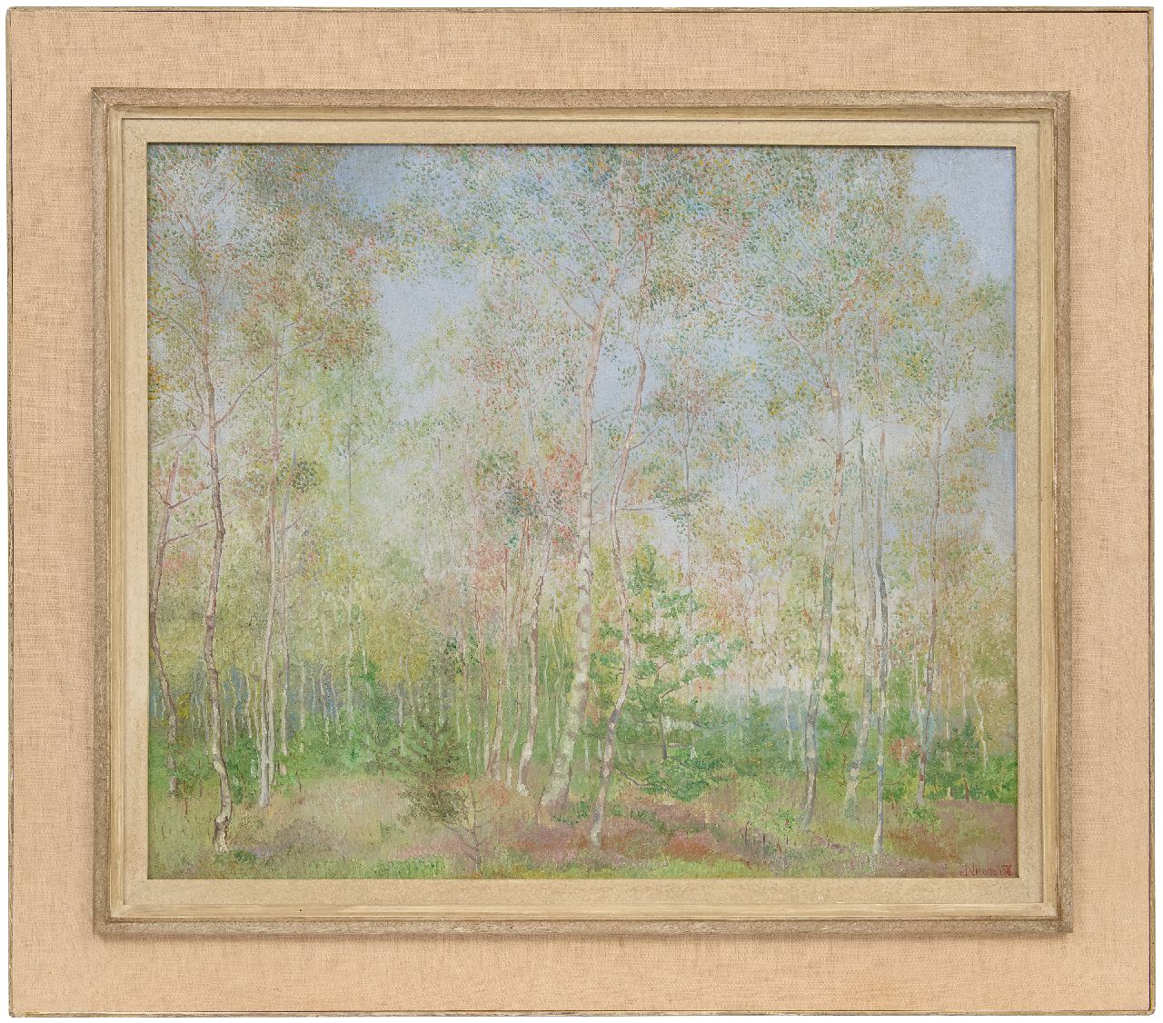 Nieweg J.  | Jakob Nieweg | Schilderijen te koop aangeboden | Berkenbomen, olieverf op doek 60,3 x 70,7 cm, gesigneerd rechtsonder en gedateerd 1920