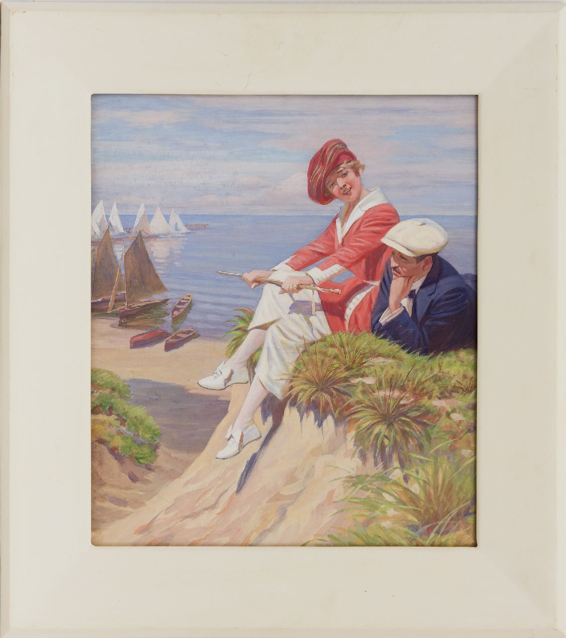 Köhler W.  | Walter Köhler | Aquarellen en tekeningen te koop aangeboden | Op het strand, gouache op papier 39,6 x 34,0 cm, te dateren ca. 1921