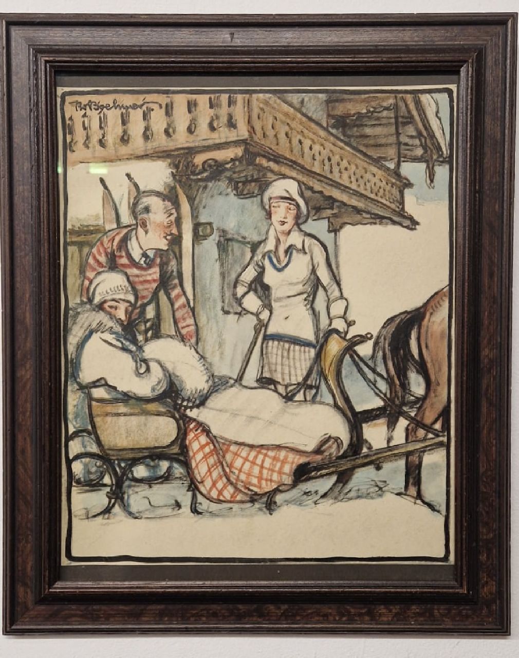 Boehmer K.W.  | Karl Wolfgang Boehmer, Met de arrenslee, aquarel en gouache op papier 39,7 x 32,8 cm, gesigneerd linksboven en zonder lijst