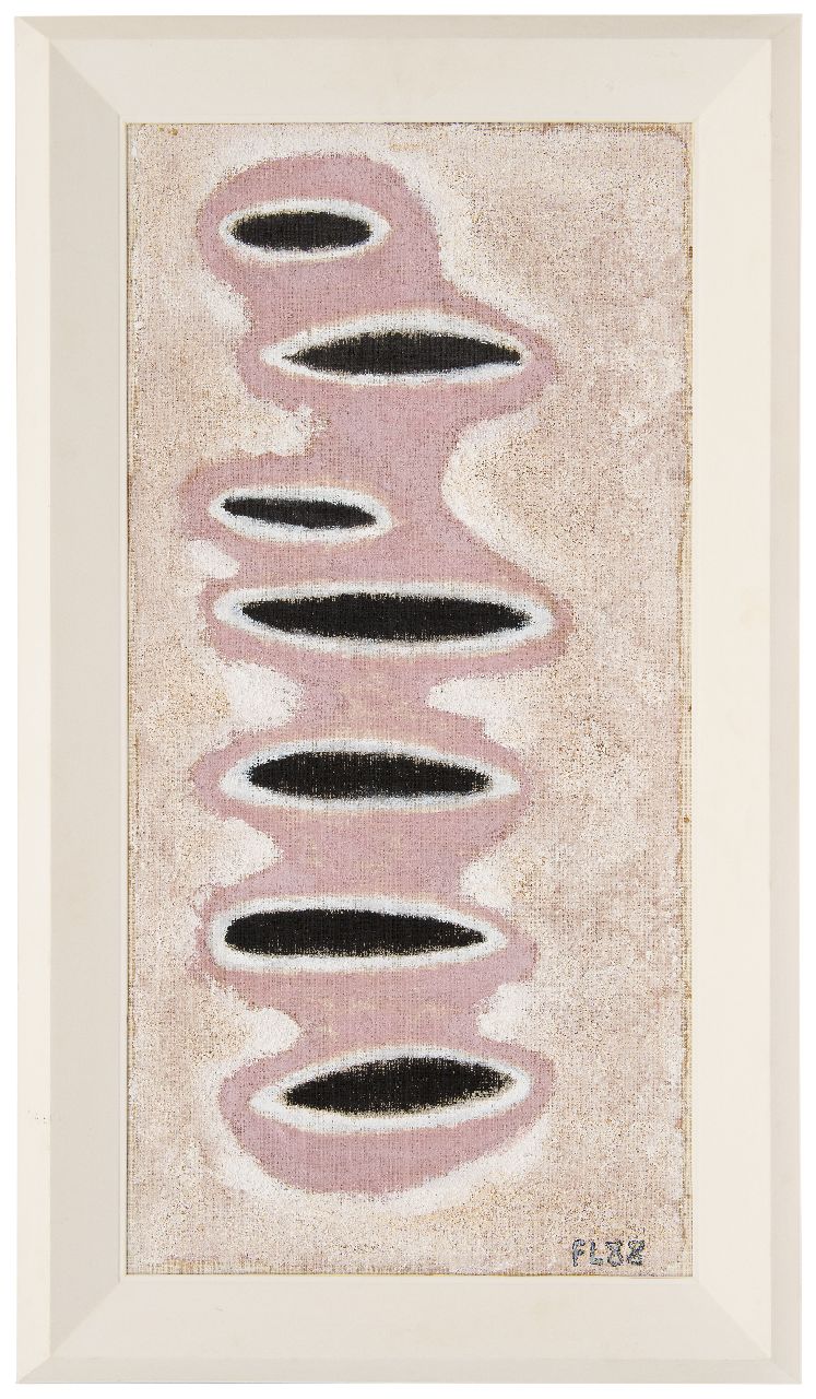 Lodeizen F.  | Frank Lodeizen | Schilderijen te koop aangeboden | Zonder titel, olieverf en zand op doek 90,6 x 44,4 cm, gesigneerd rechtsonder met initialen en gedateerd '88