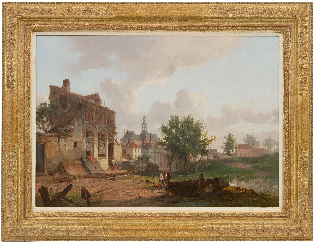 Pelgrom J.  | Jacobus Pelgrom, De rand van een Hollands stadje, olieverf op doek 44,2 x 63,1 cm, gesigneerd linksonder