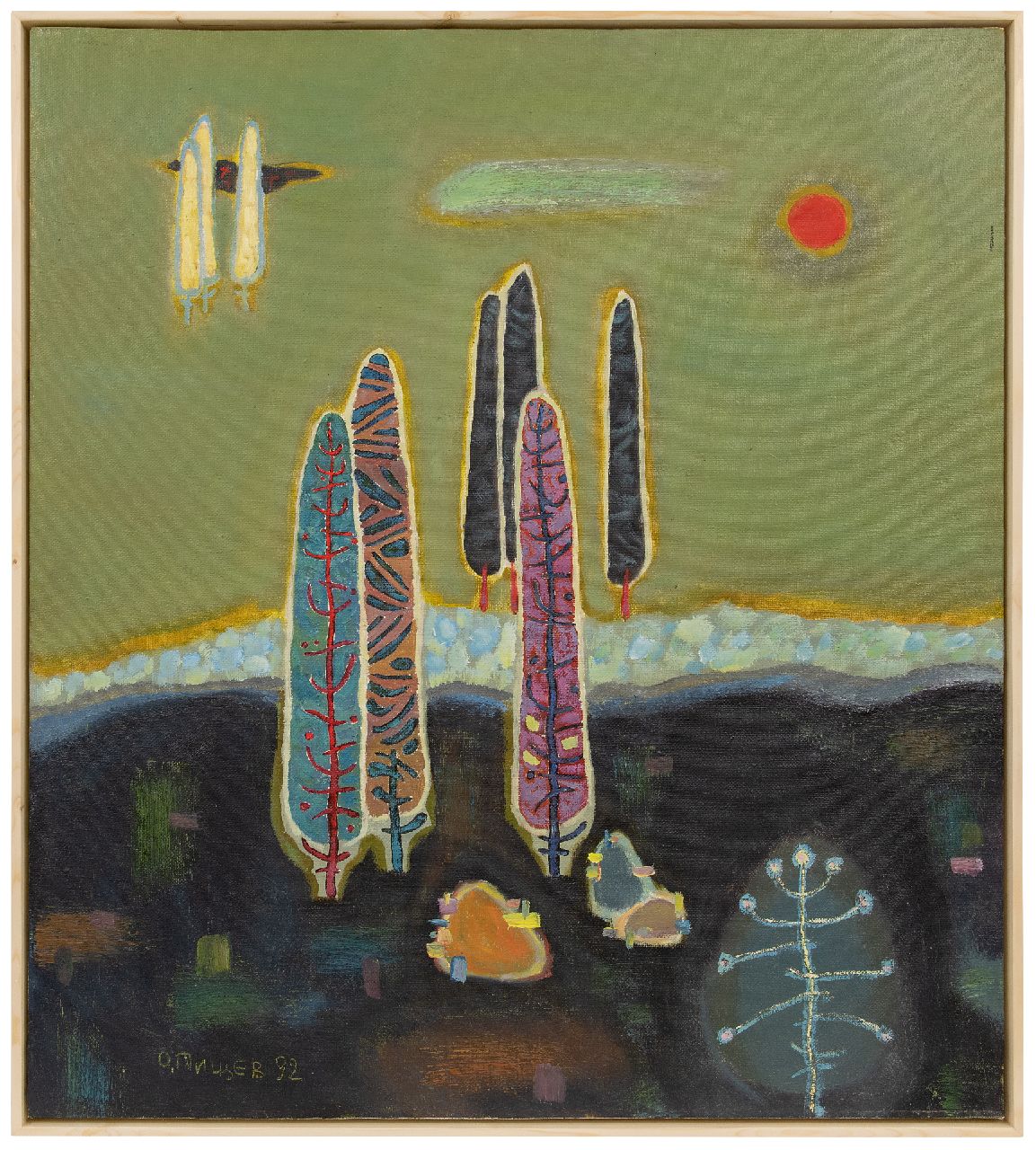 Pishchev O.  | Oleg Pishchev | Schilderijen te koop aangeboden | Echo van bomen, olieverf op doek 90,0 x 80,0 cm, gesigneerd linksonder en verso en gedateerd '92